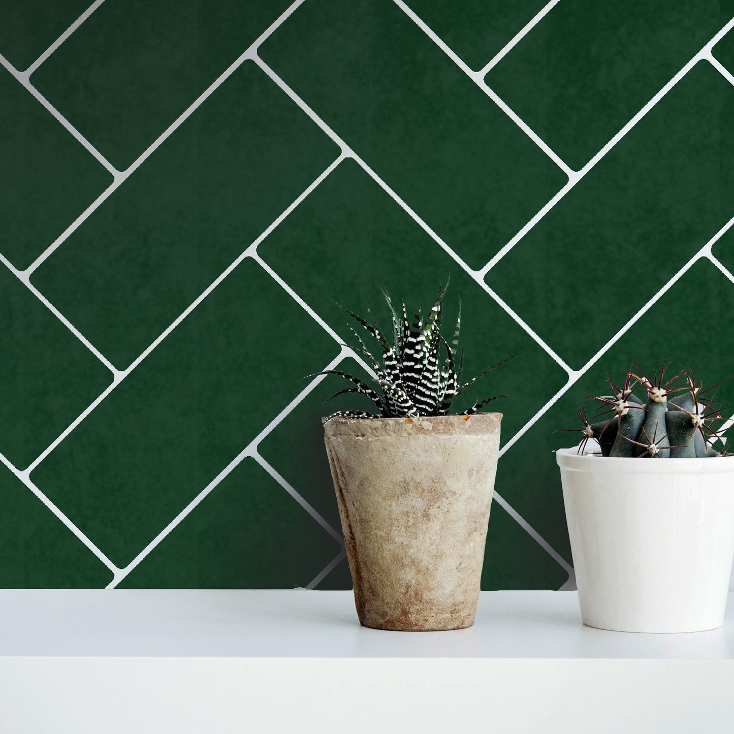 HERRINGBONE SUBWAY Faux-Tile Stencil - Dizzy Duck Designs