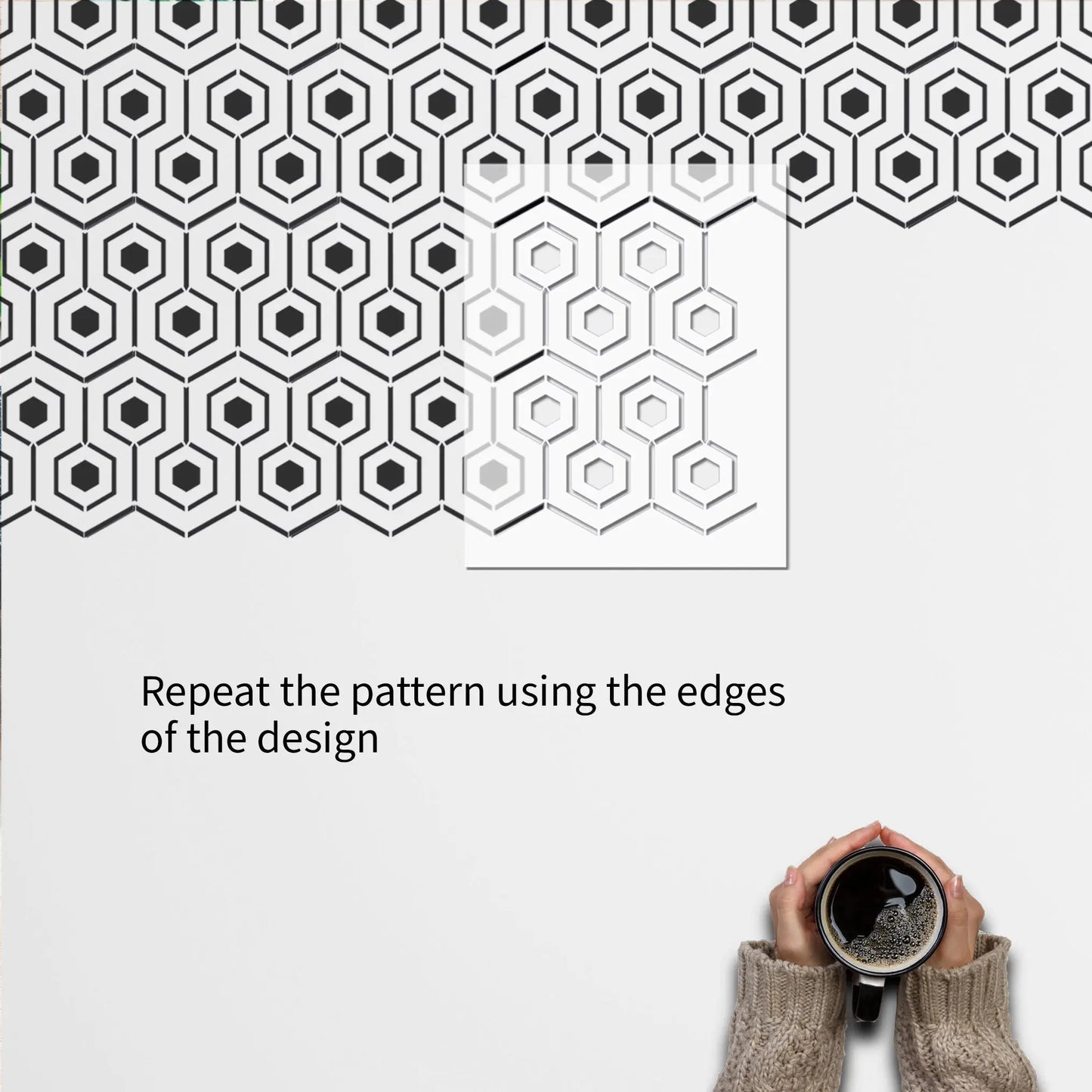 HICKS HEXAGON Furniture Stencil - Dizzy Duck Designs