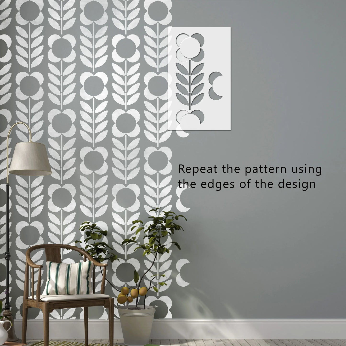 Helsinki Wall Stencil - Dizzy Duck Designs