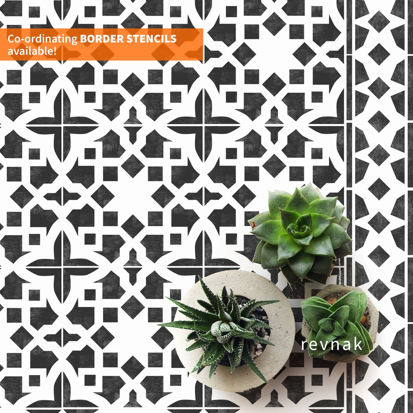 Izmir Faux-Tile Stencil - Dizzy Duck Designs