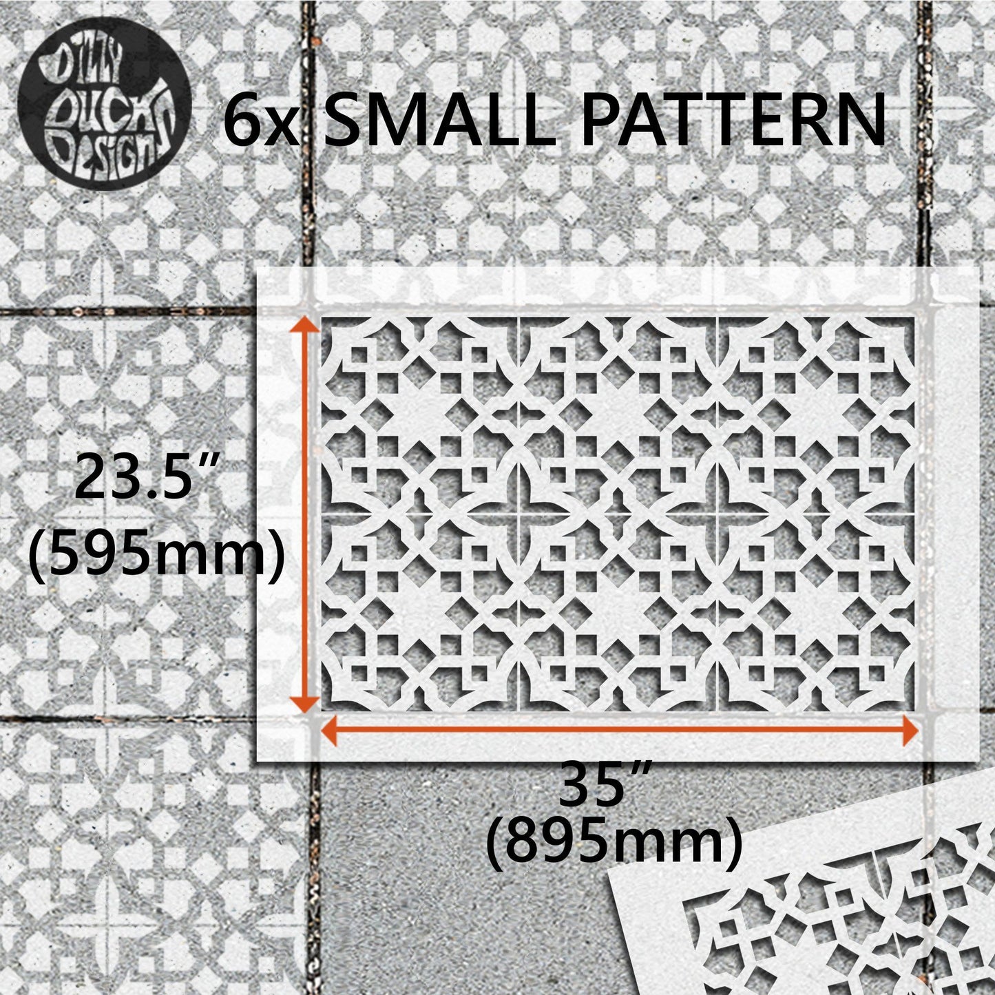 Izmir Patio Stencil - Rectangle Slabs - Dizzy Duck Designs