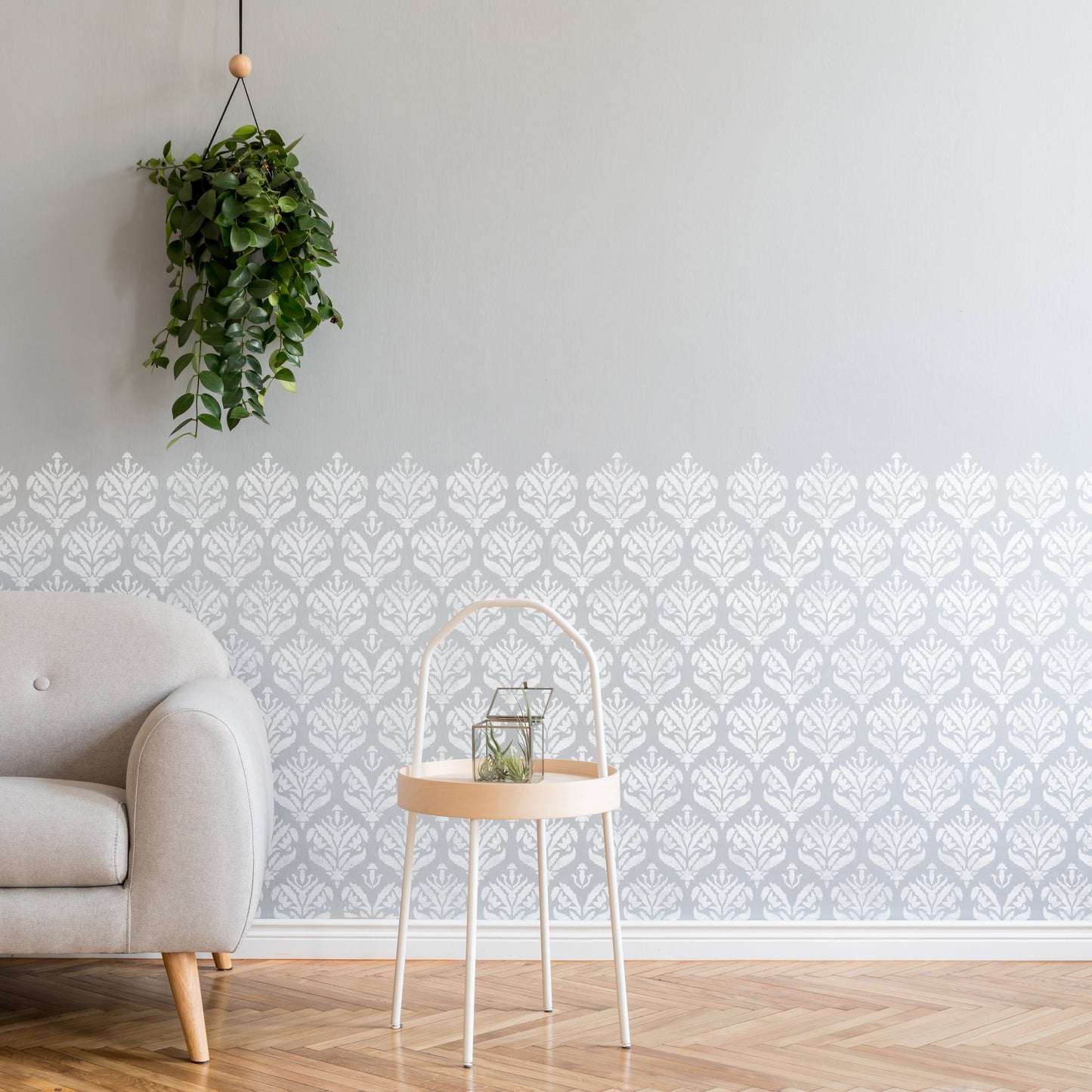 JASMINE DAMASK Wall Stencil - Dizzy Duck Designs