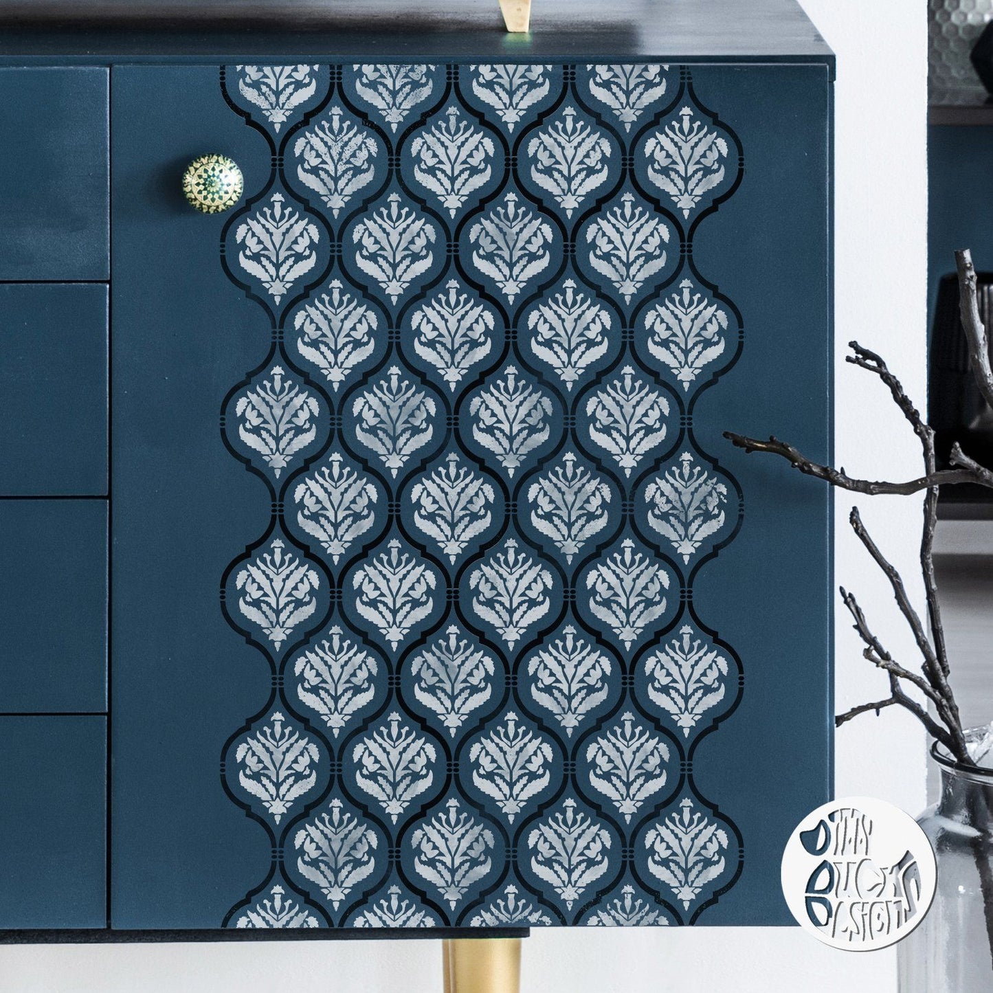 JASMINE TRELLIS & DAMASK Furniture Stencil - Dizzy Duck Designs