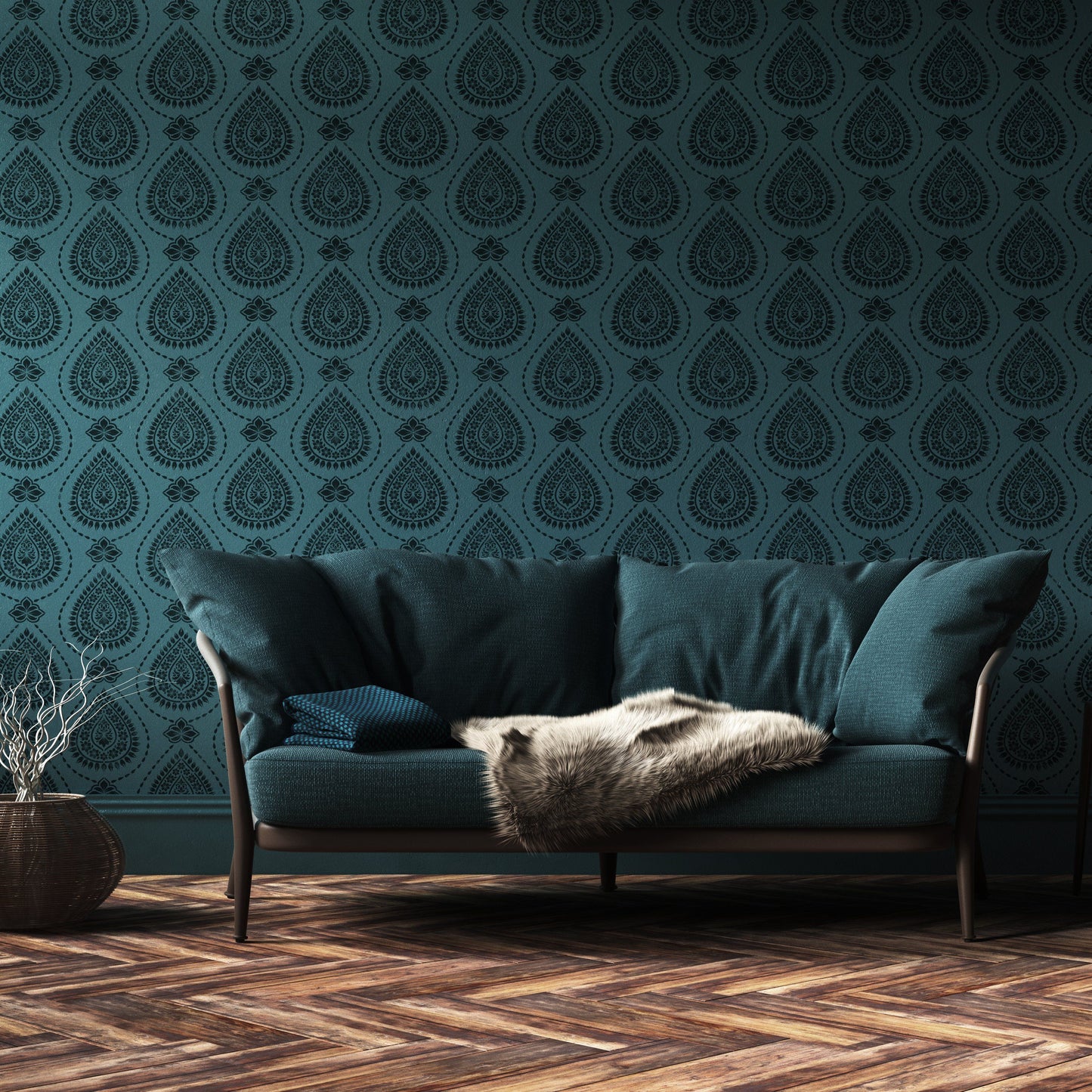 KASHMIR Wall Stencil - Dizzy Duck Designs