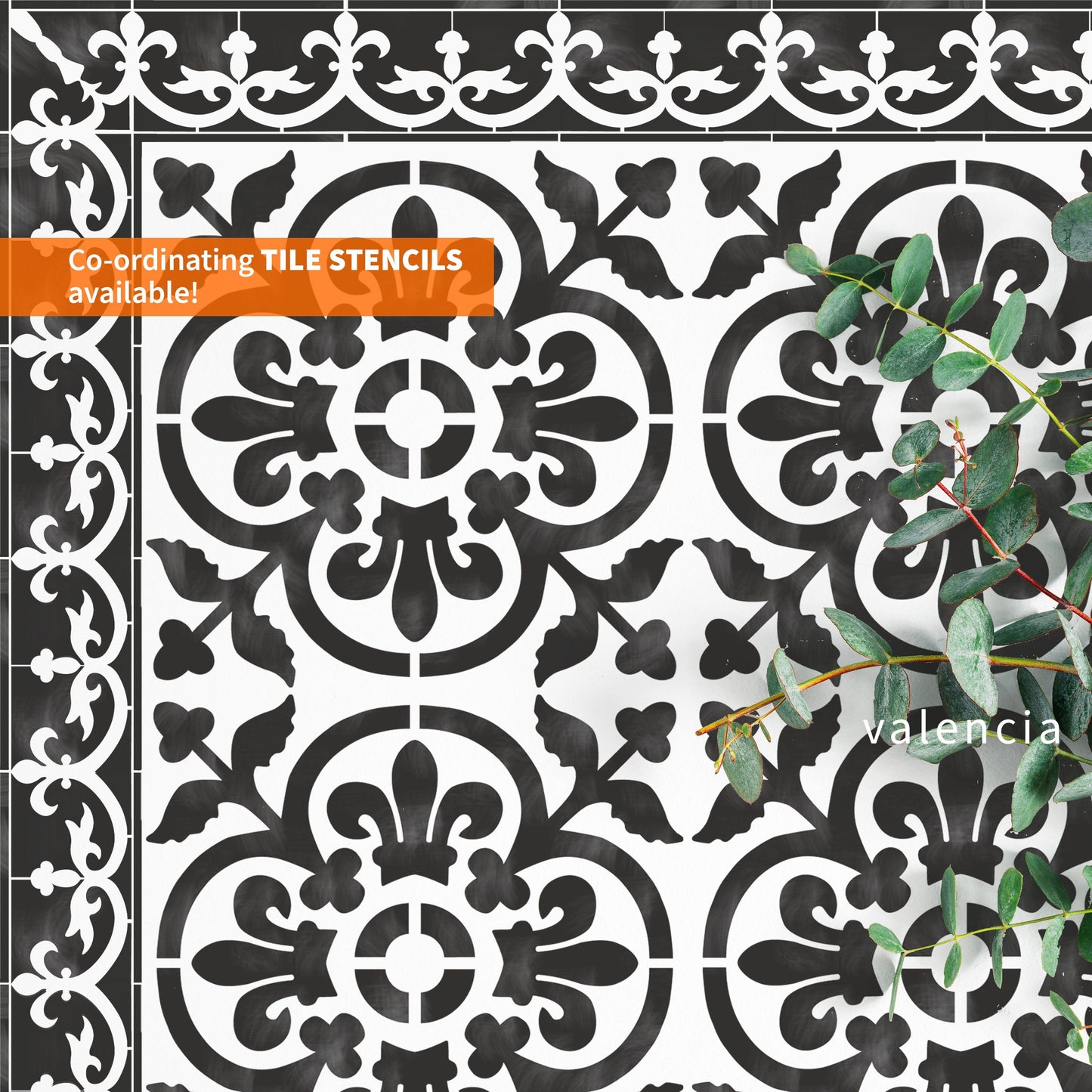 KNIGHTSBRIDGE Tile Border Stencil - Dizzy Duck Designs