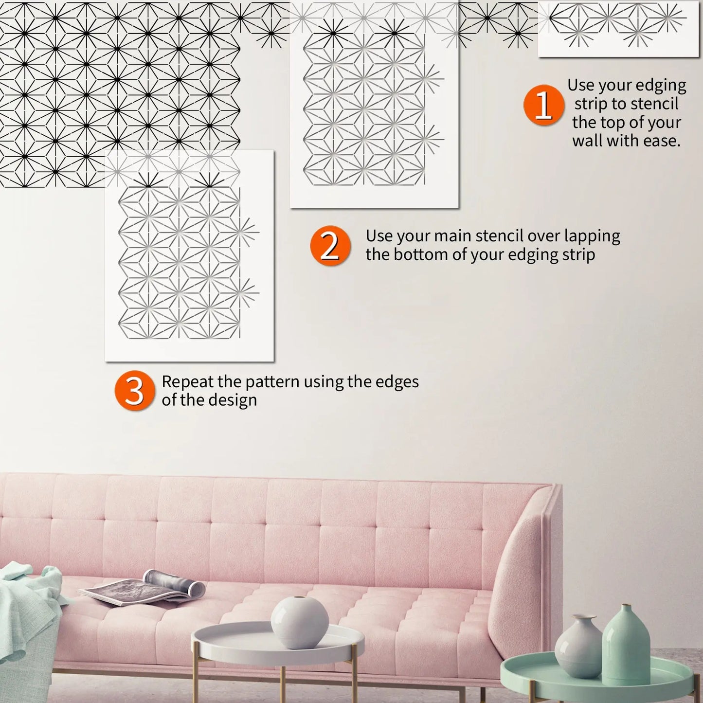 KYOTO Wall Stencil - Dizzy Duck Designs