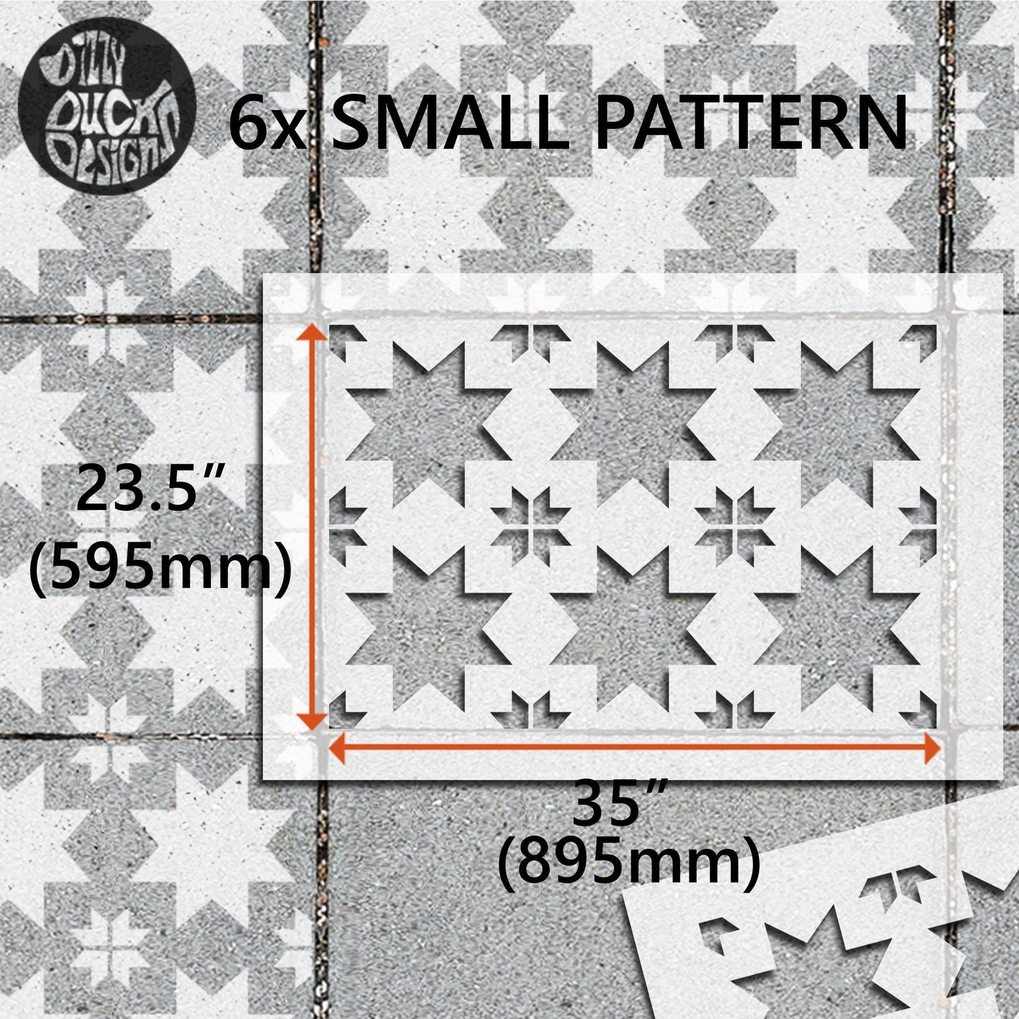 Kallat Patio Stencil - Rectangle Slabs - Dizzy Duck Designs