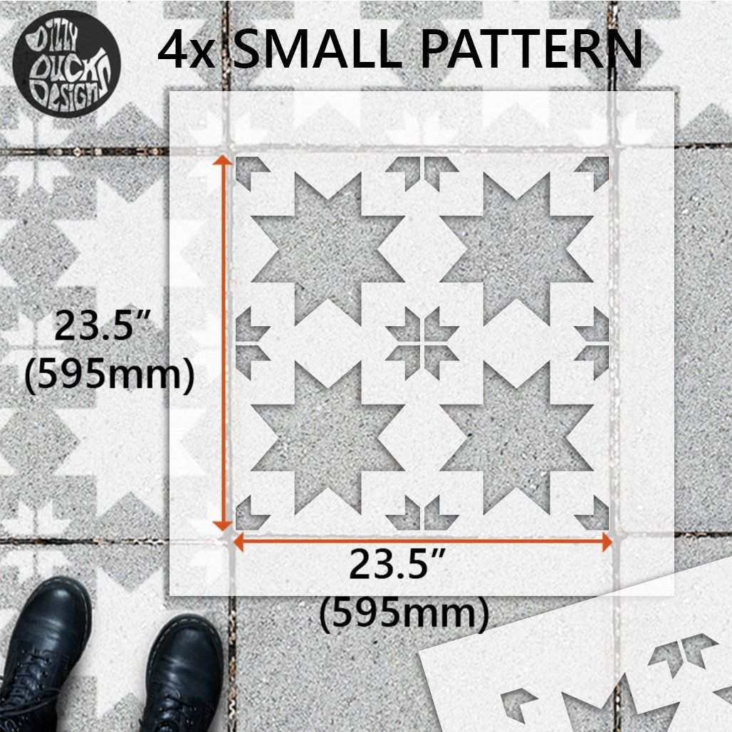 Kallat Patio Stencil - Square Slabs - Dizzy Duck Designs
