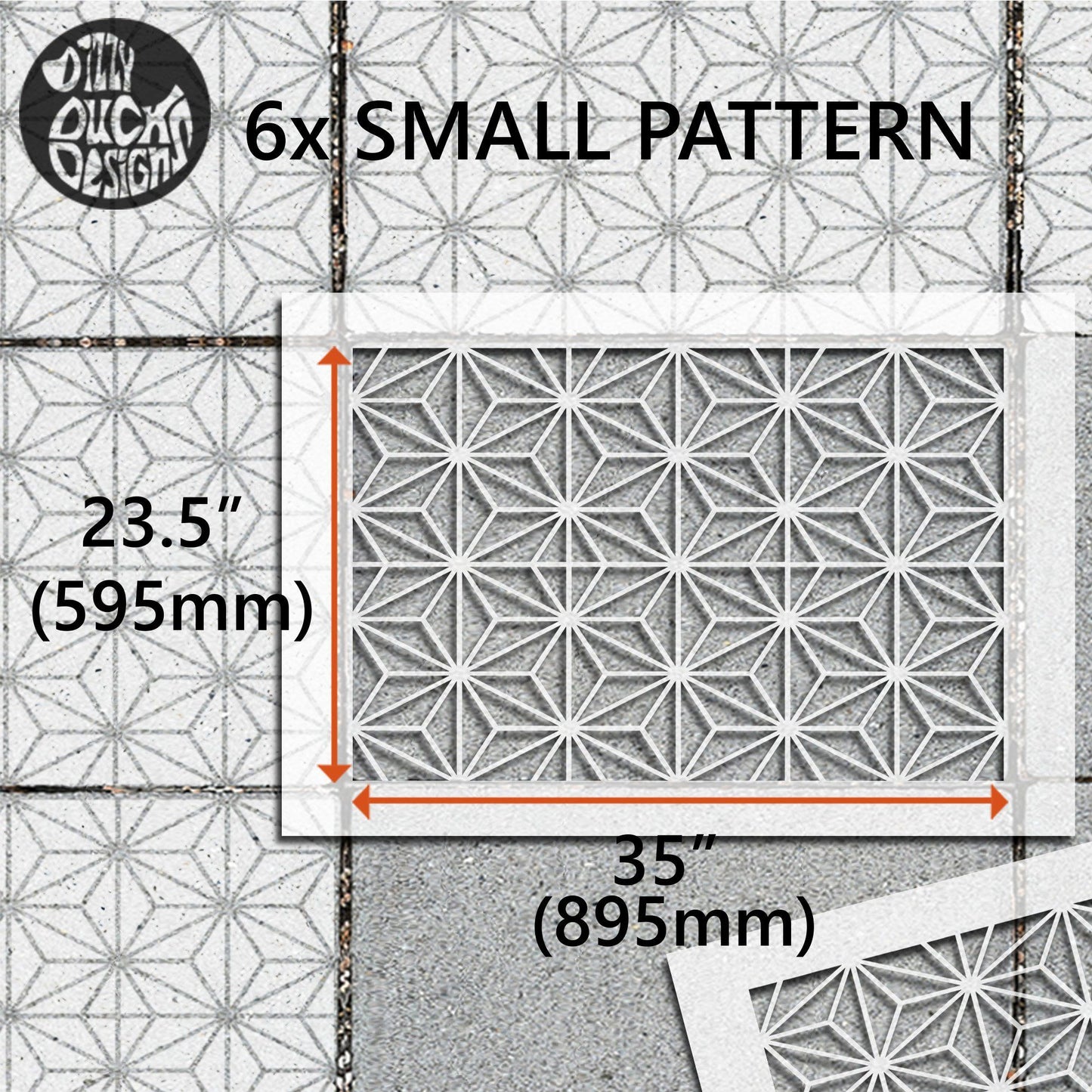 Kasai Patio Stencil - Rectangle Slabs - Dizzy Duck Designs