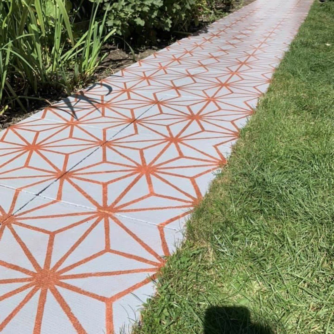 Kasai Patio Stencil - Square Slabs - Dizzy Duck Designs
