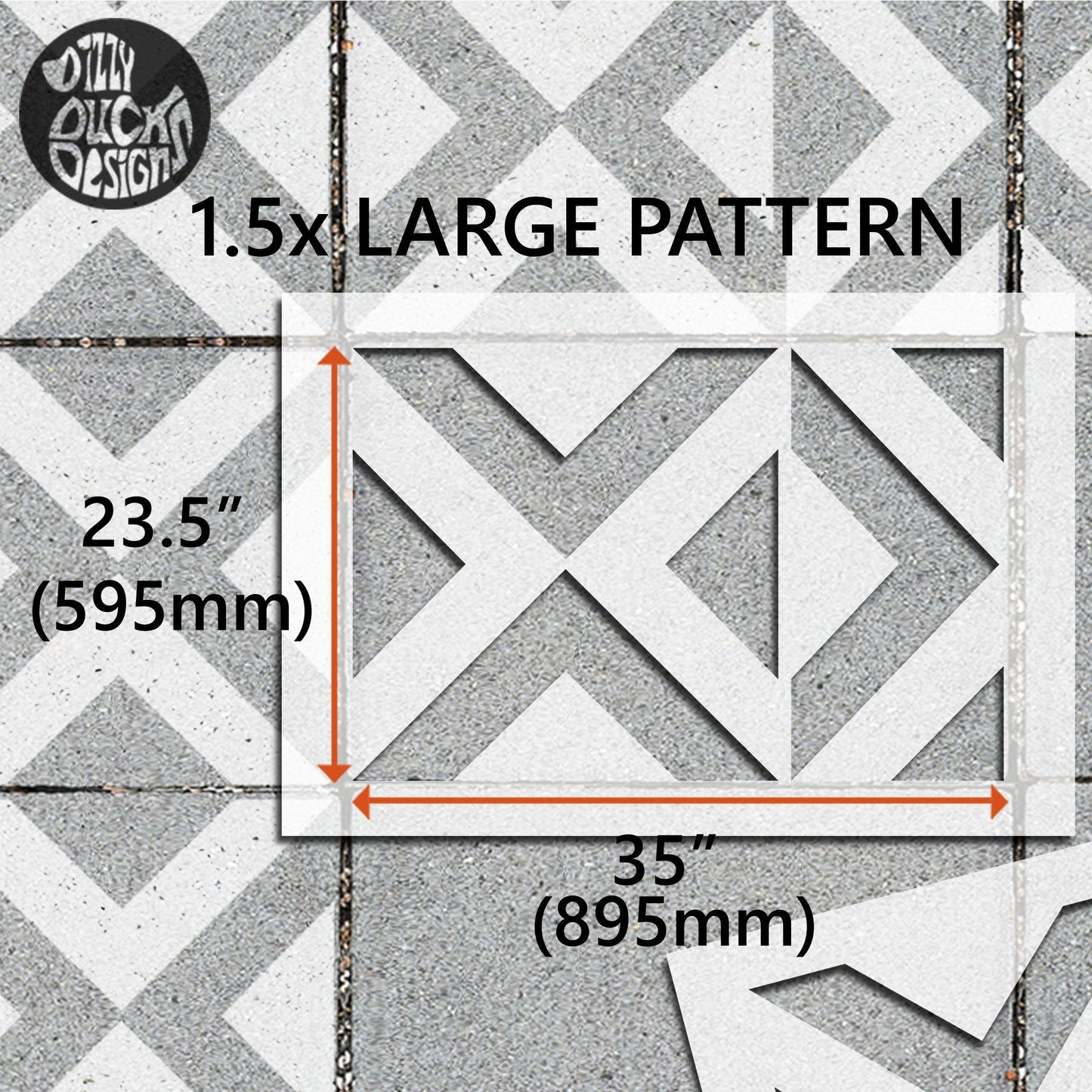 Ksar Patio Stencil - Rectangle Slabs - Dizzy Duck Designs