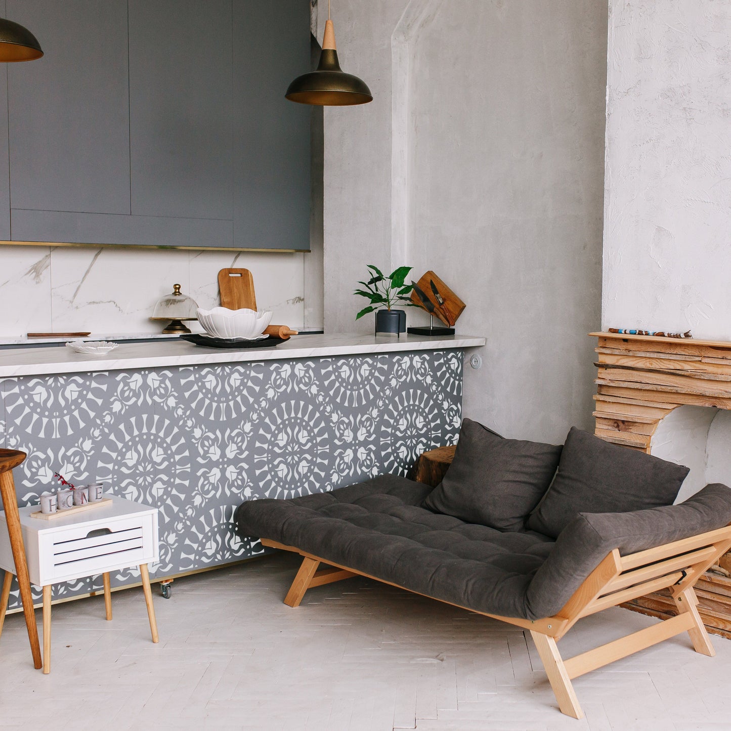 Laya Faux-Tile Stencil - Dizzy Duck Designs