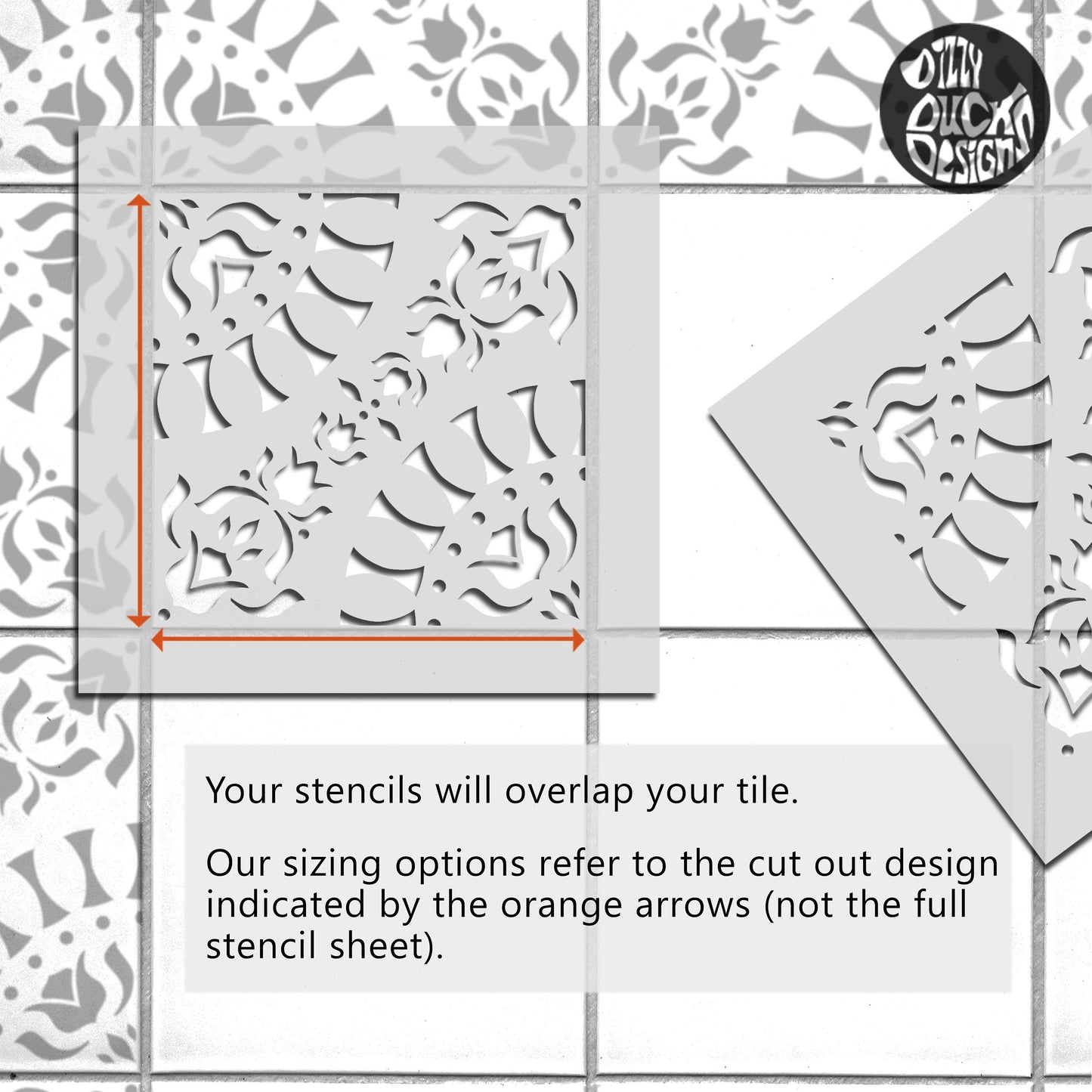 Laya Tile Stencil - Dizzy Duck Designs