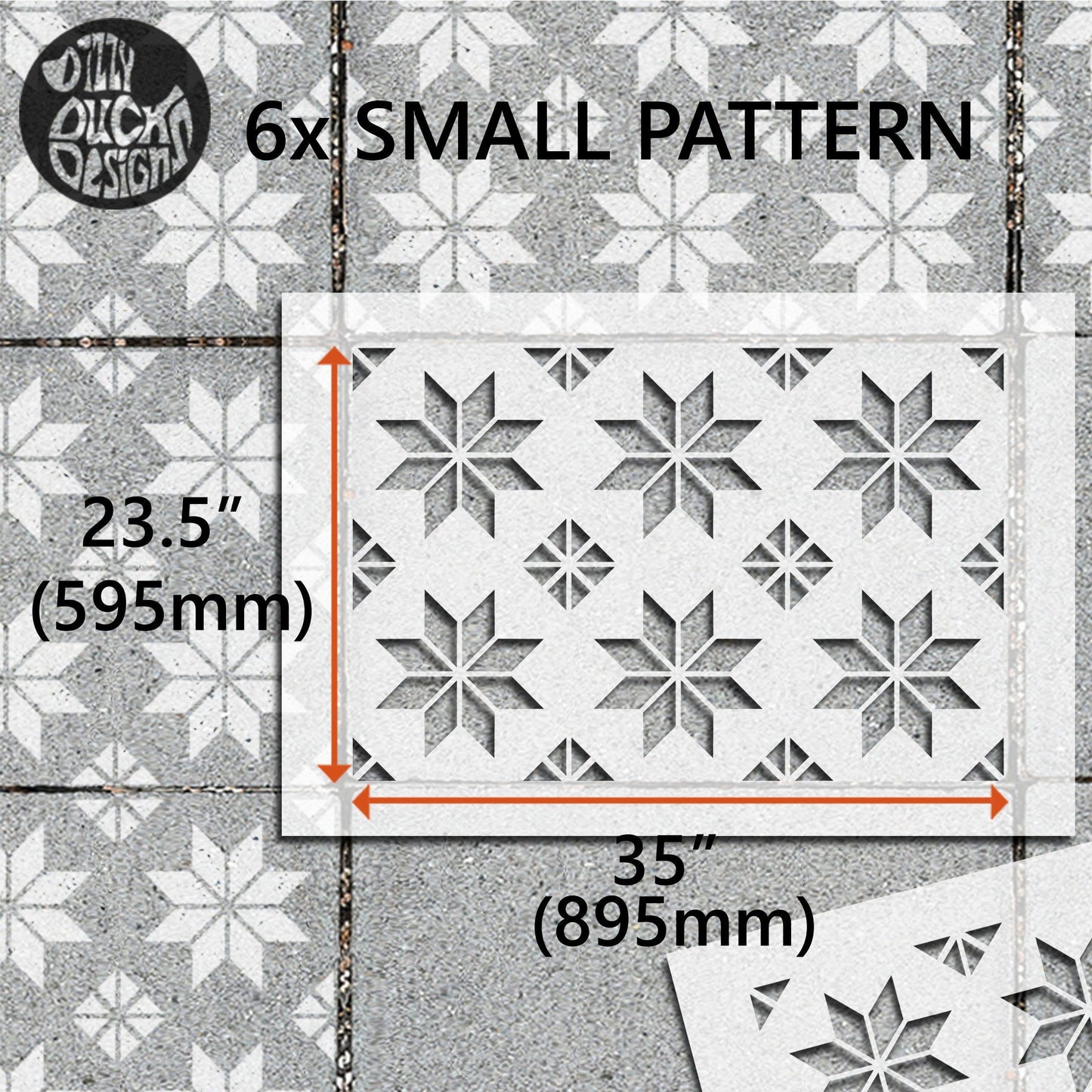 Leksand Patio Stencil - Rectangle Slabs - Dizzy Duck Designs