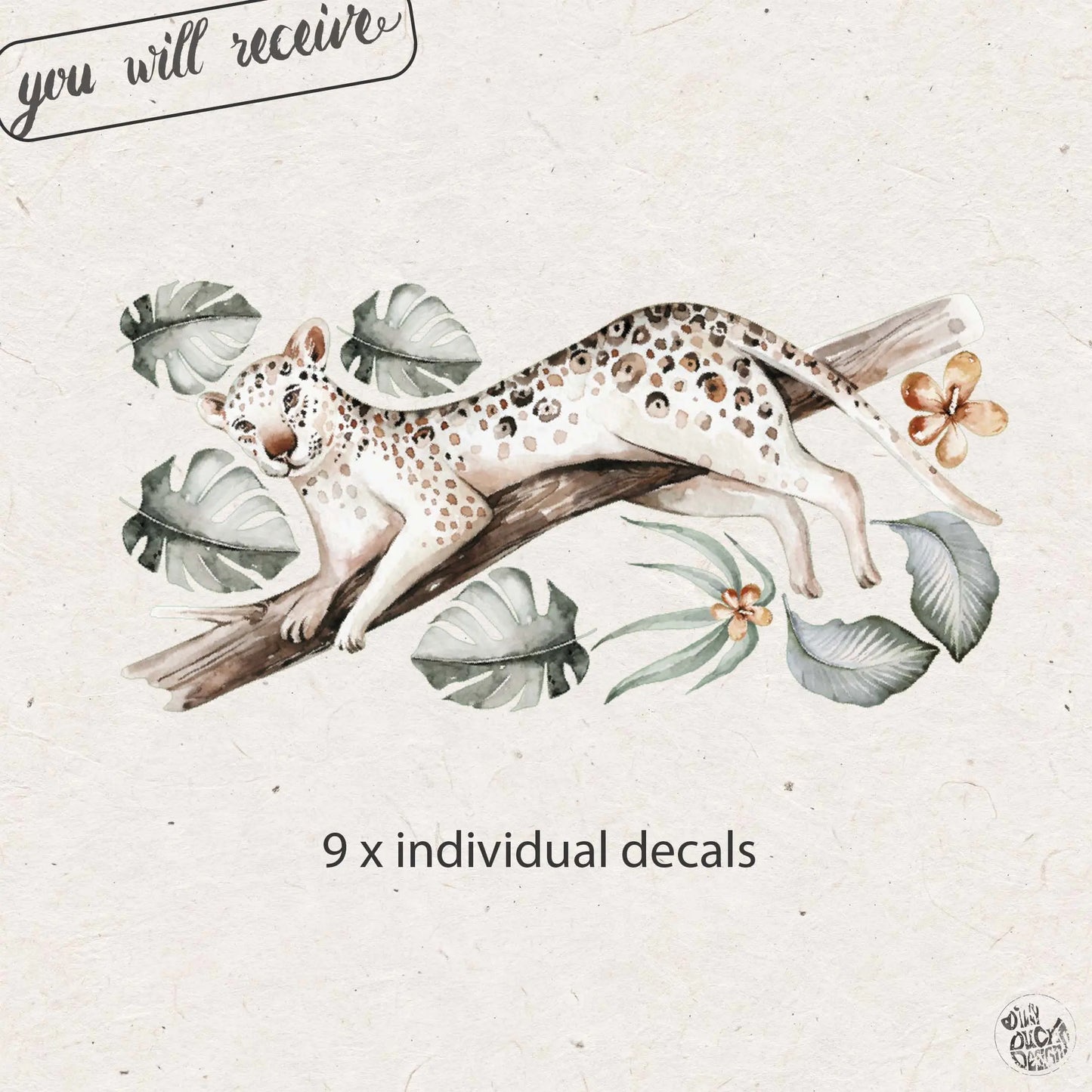 Leopard Wall Decal Set - Dizzy Duck Designs