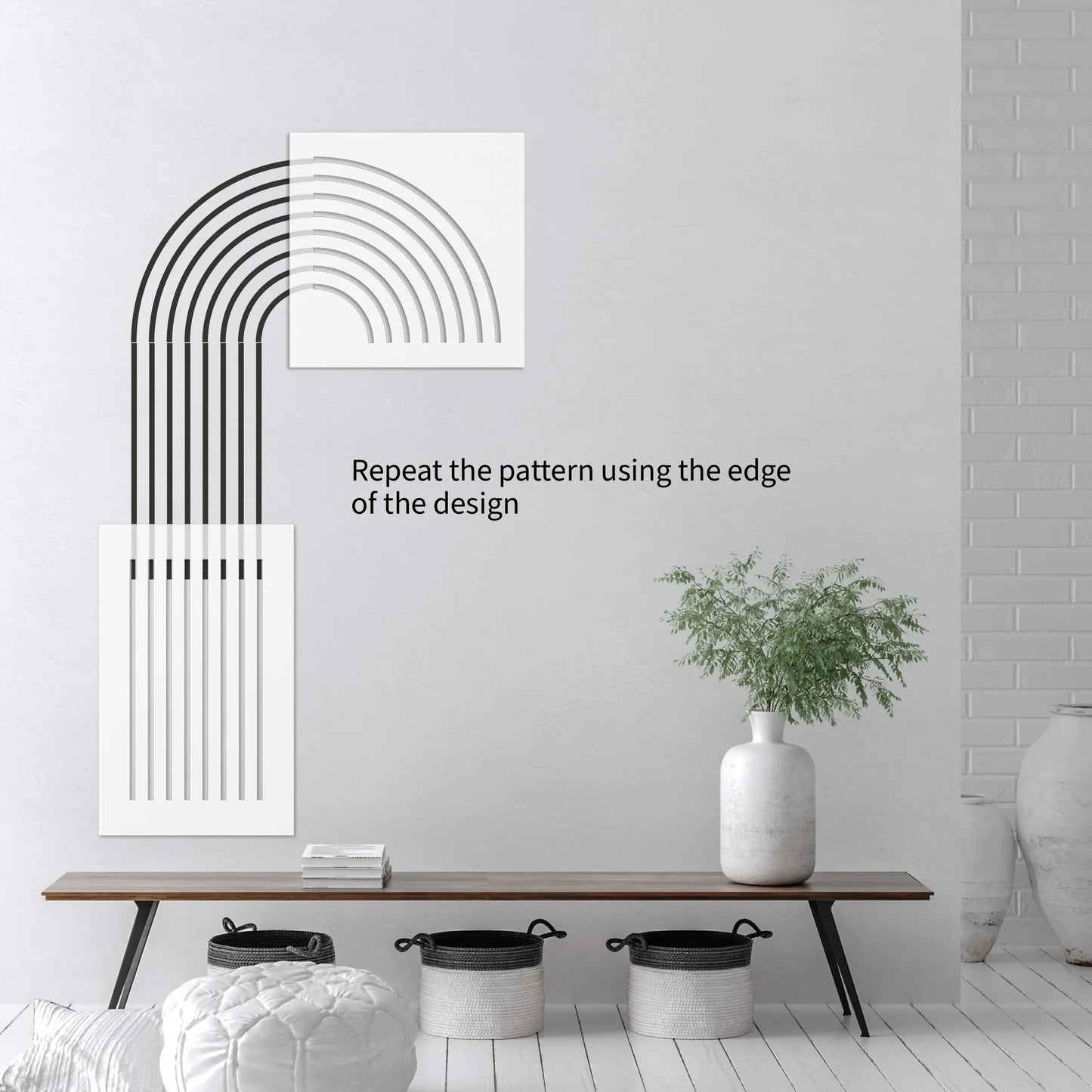 Rainbow Line Arch Wall Stencil - Dizzy Duck Designs