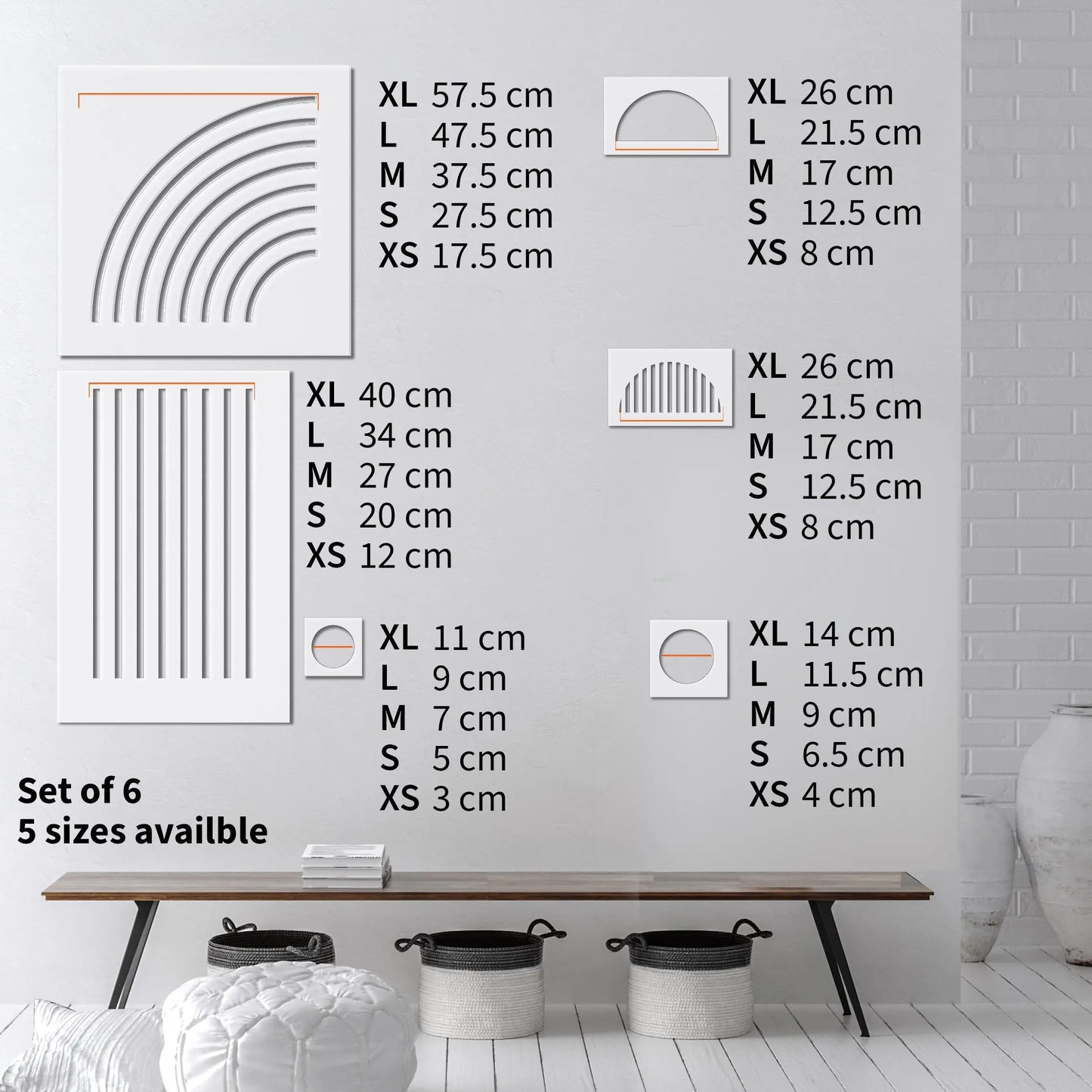 Line Arch Wall Stencil Kit - Dizzy Duck Designs