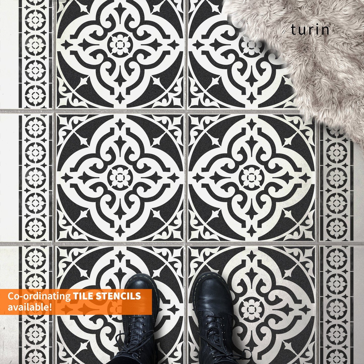 MAIDSTONE Tile Border Stencil - Dizzy Duck Designs