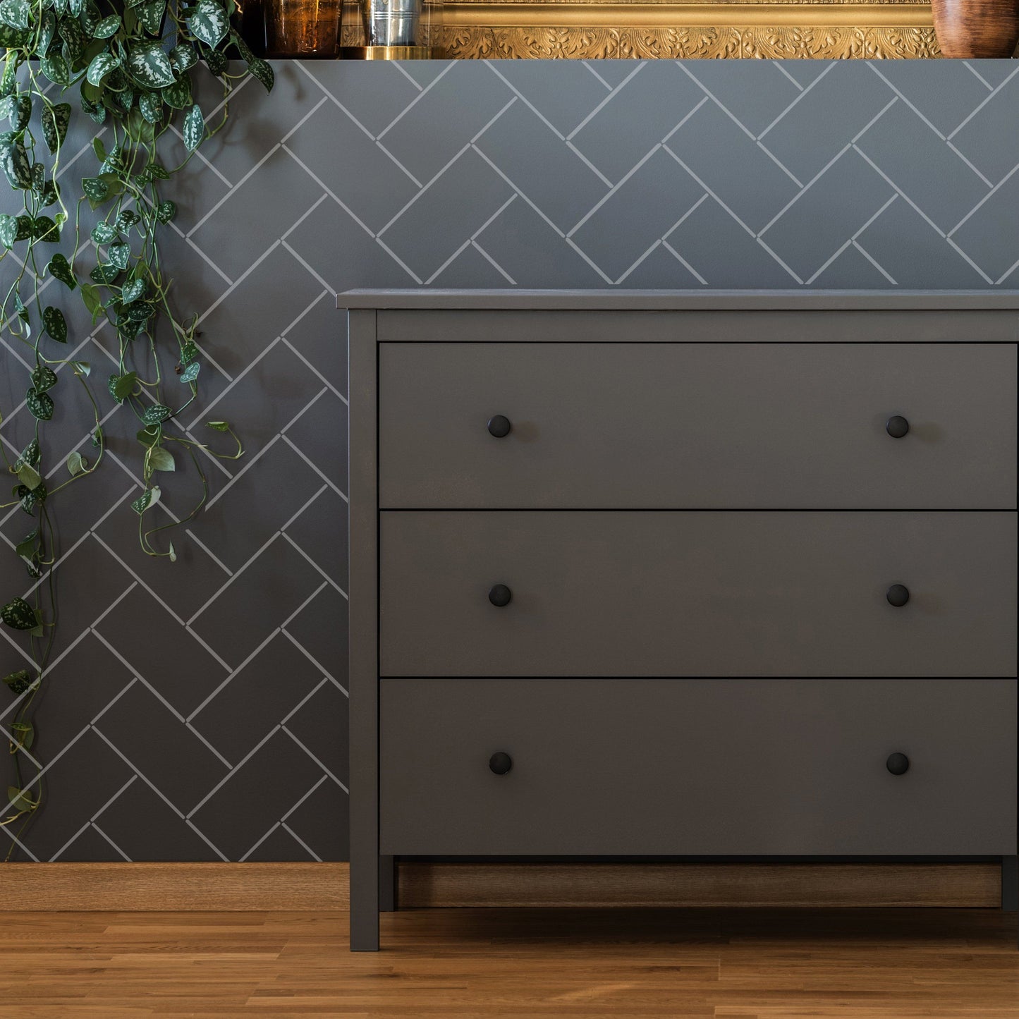 METRO HERRINGBONE Faux-Tile Stencil - Dizzy Duck Designs