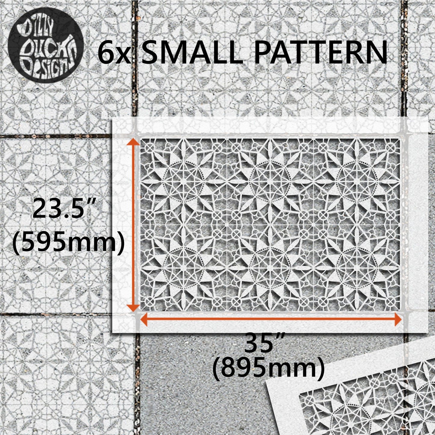 Macrame Patio Stencil - Rectangle Slabs - Dizzy Duck Designs