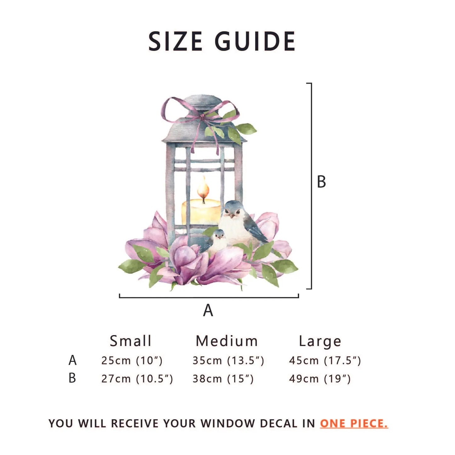 Magnolia Bird Lantern Window Decal - Dizzy Duck Designs
