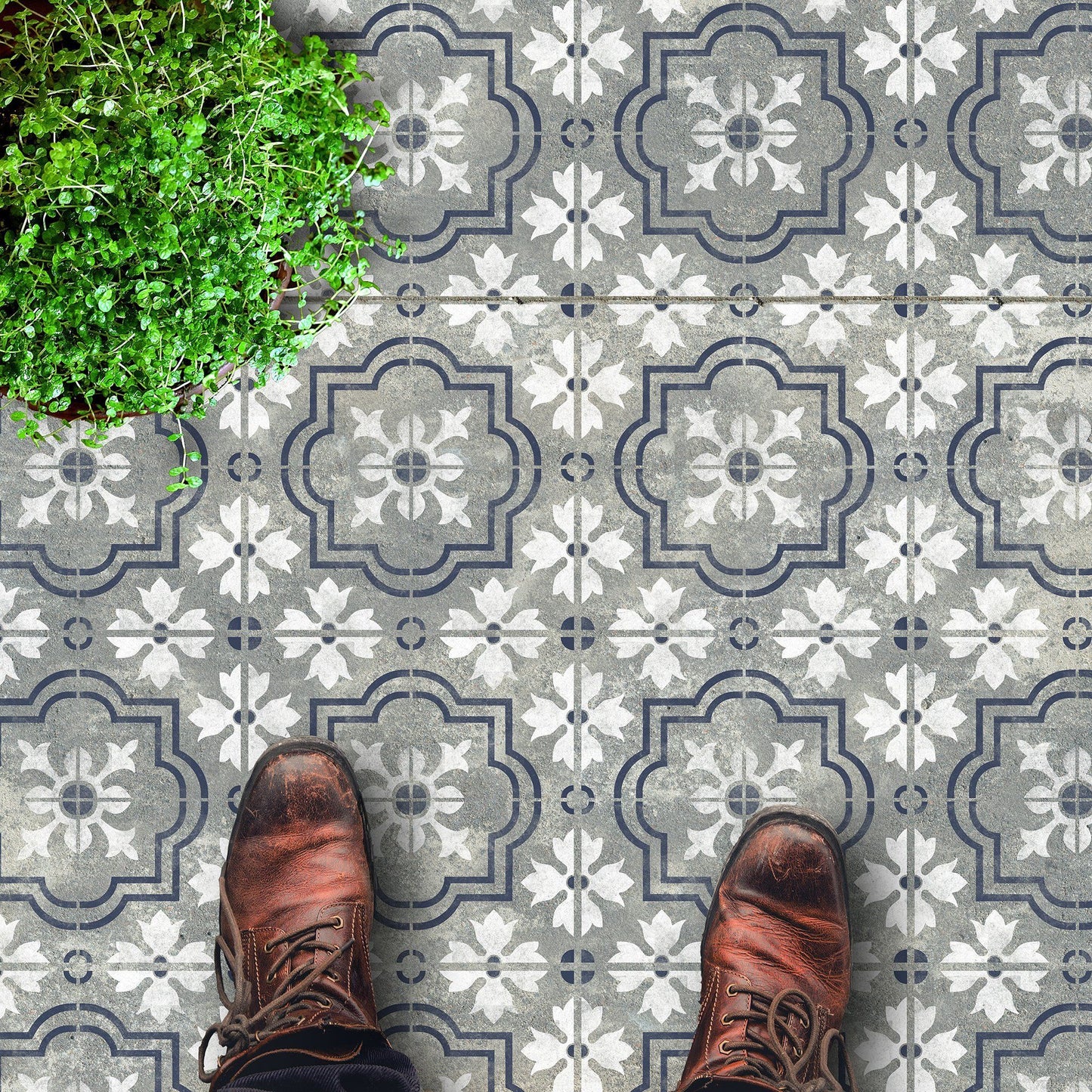 Marbella Faux-Tile Stencil - Dizzy Duck Designs