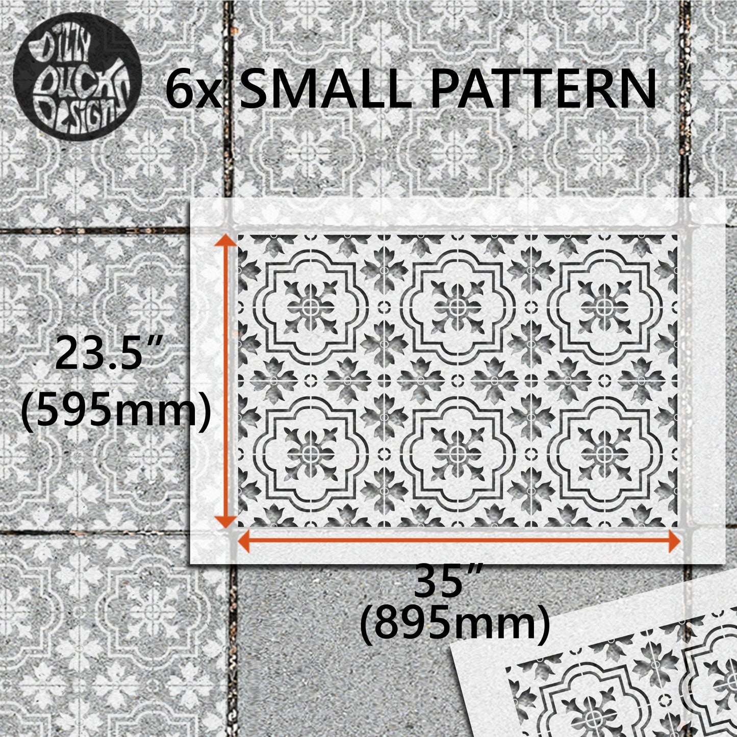 Marbella Patio Stencil - Rectangle Slabs - Dizzy Duck Designs