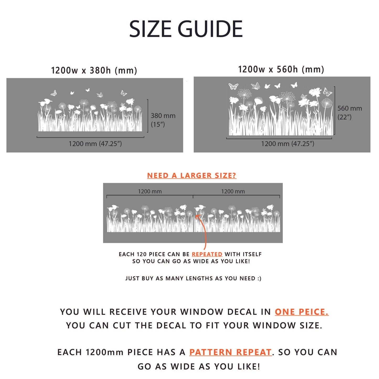 Meadow Frosted Window Privacy Border - Dizzy Duck Designs