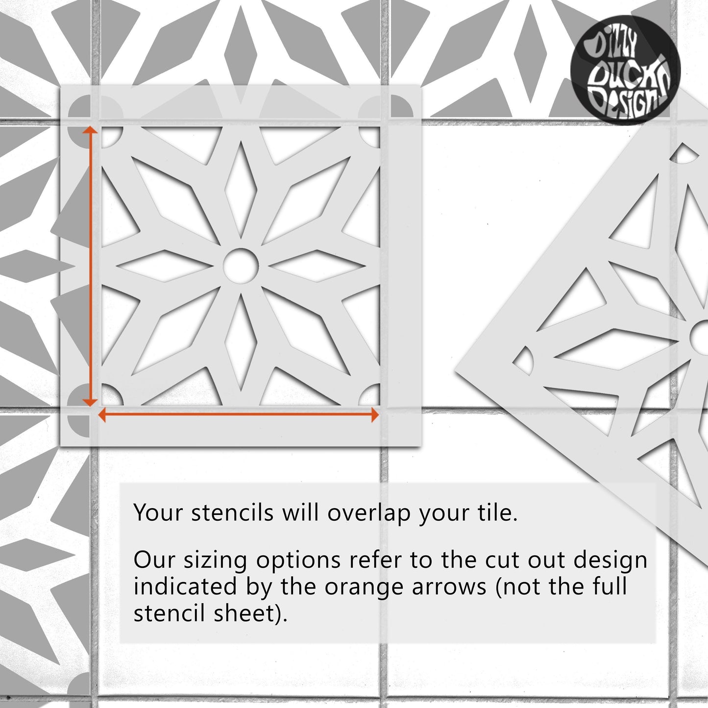 Midar Tile Stencil - Dizzy Duck Designs