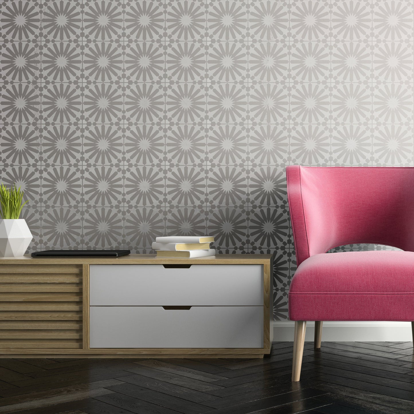 Midelt Faux-Tile Stencil - Dizzy Duck Designs