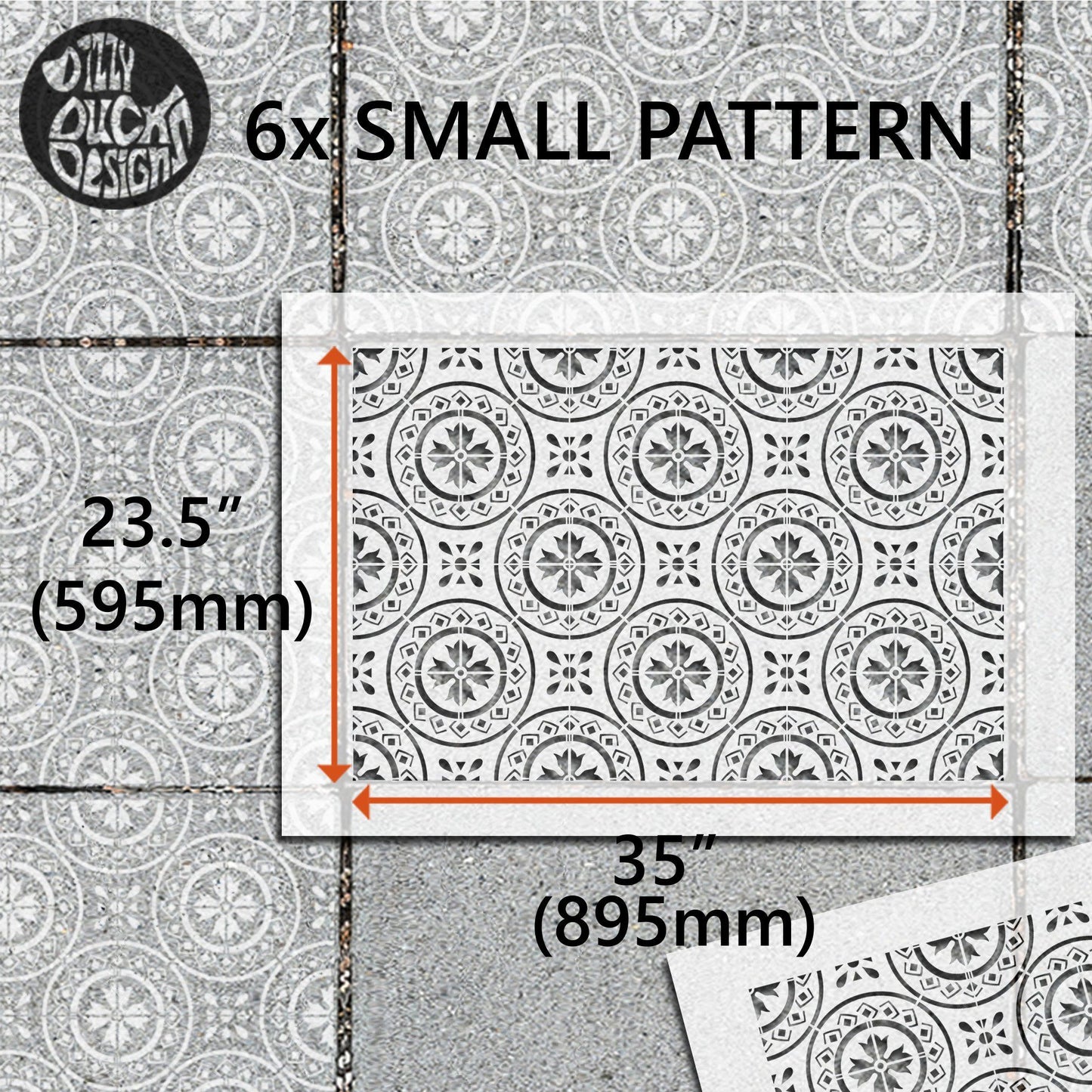 Morello Patio Stencil - Rectangle Slabs - Dizzy Duck Designs