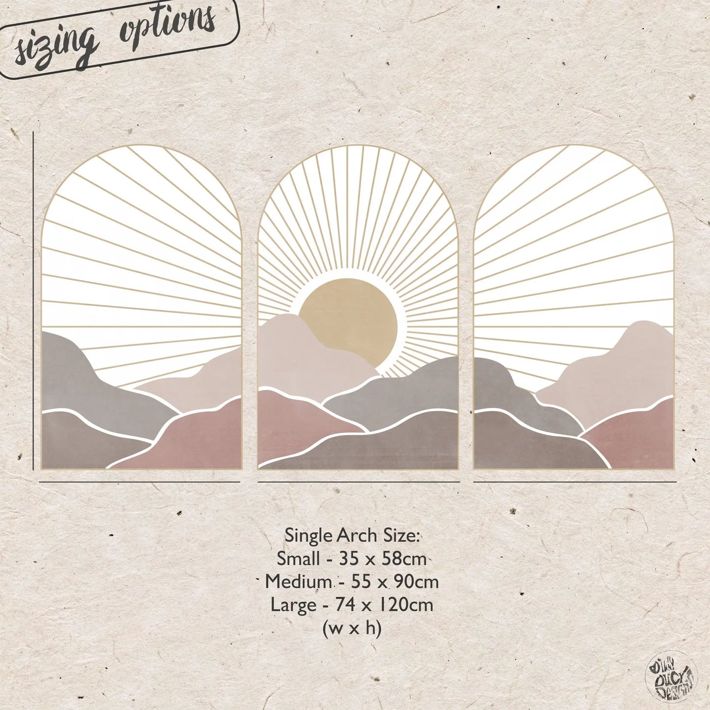 Mountain Sun Wall Arch Set - Dizzy Duck Designs
