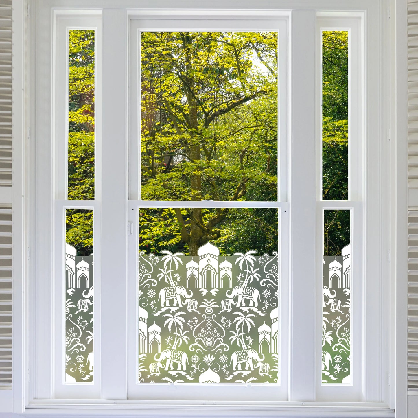 Mumbai Frosted Window Privacy Border - Dizzy Duck Designs