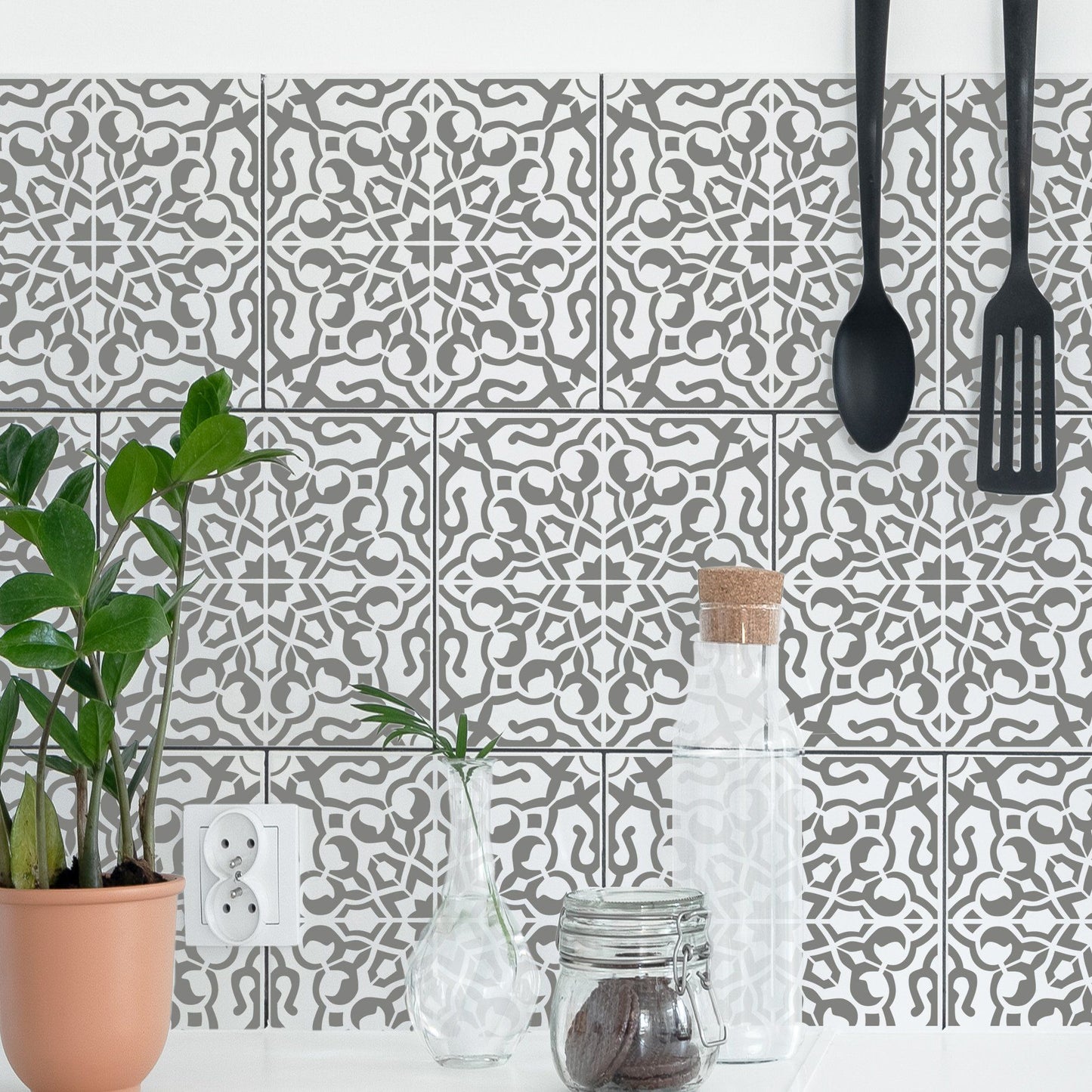 Nadia Tile Stencil - Dizzy Duck Designs