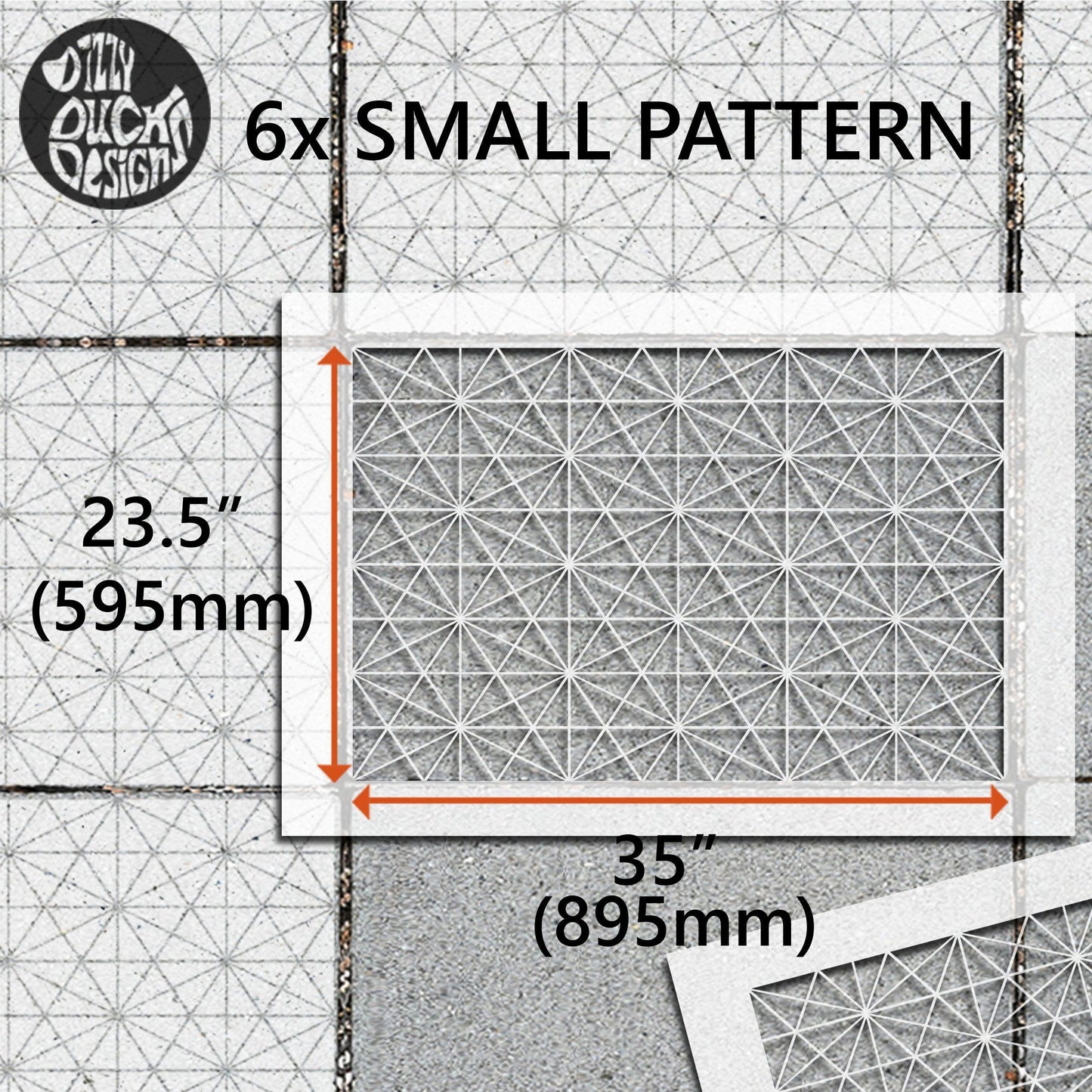 Osaka Patio Stencil - Rectangle Slabs - Dizzy Duck Designs