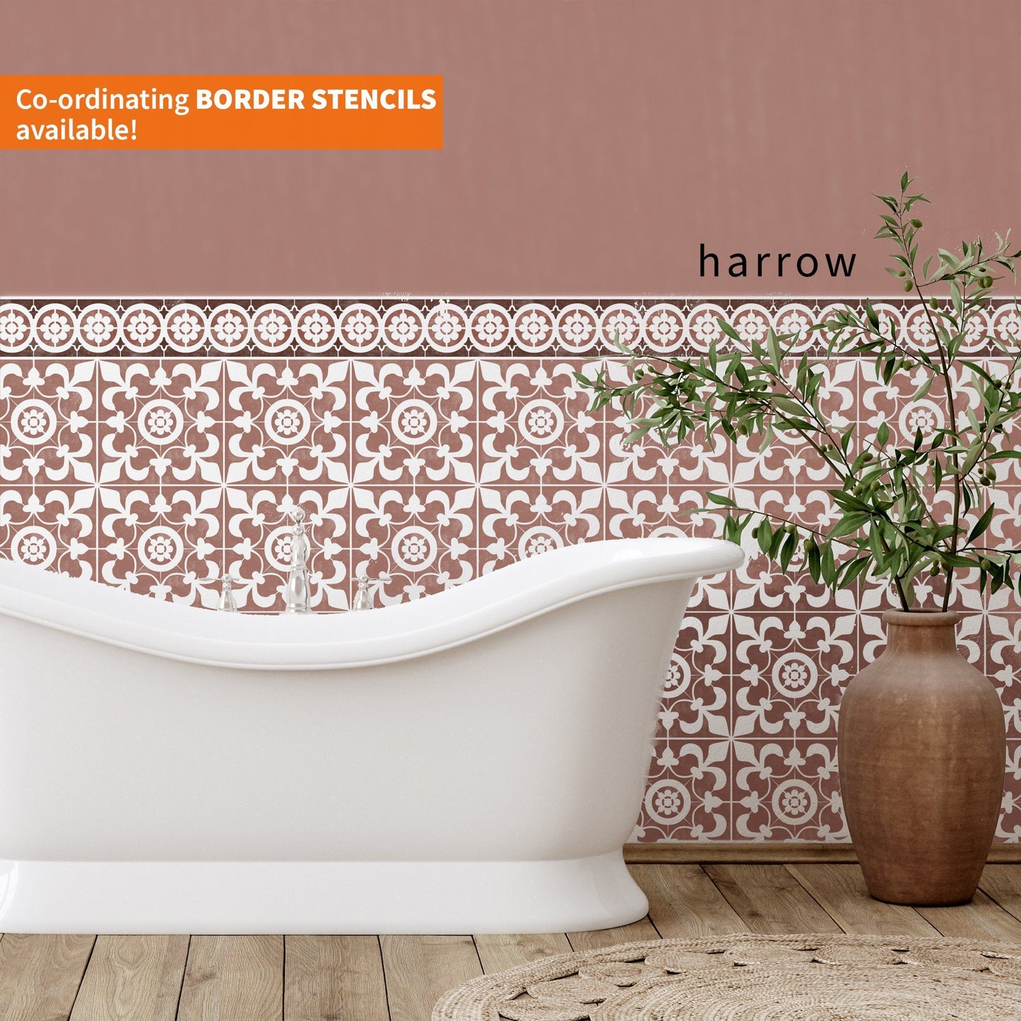 Oxford Faux-Tile Stencil - Dizzy Duck Designs