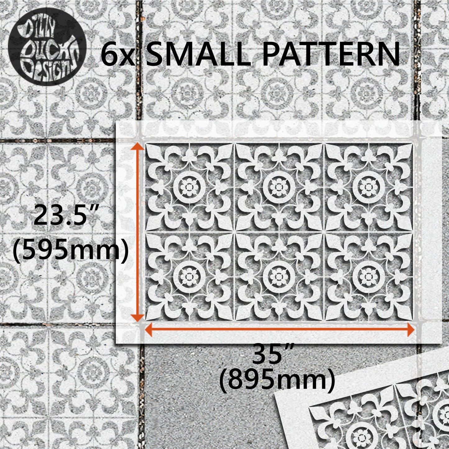 Oxford Patio Stencil - Rectangle Slabs - Dizzy Duck Designs