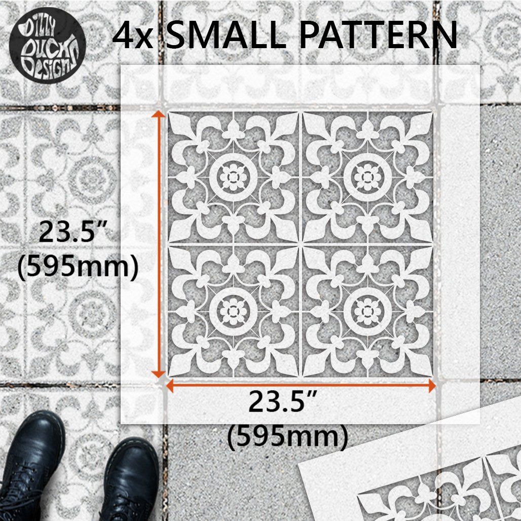 Oxford Patio Stencil - Square Slabs - Dizzy Duck Designs