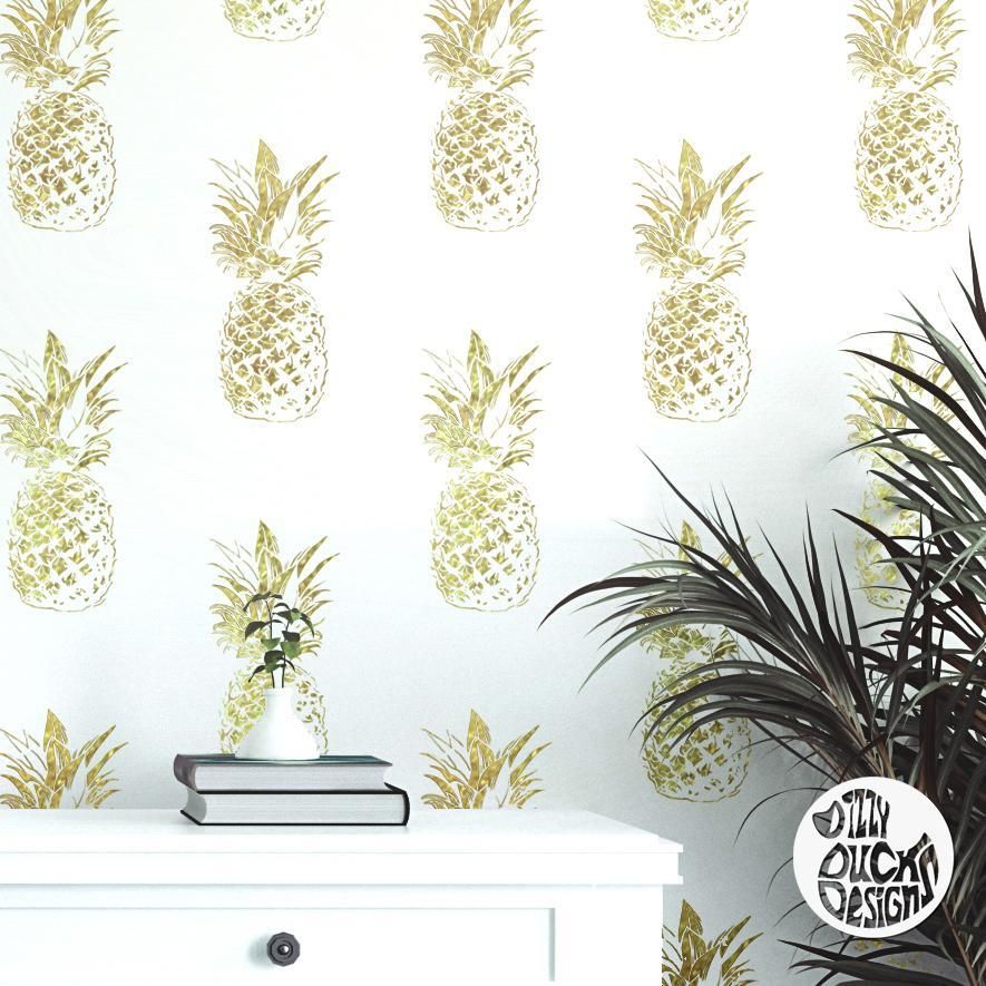 PINEAPPLE Allover Wall Stencil - Dizzy Duck Designs