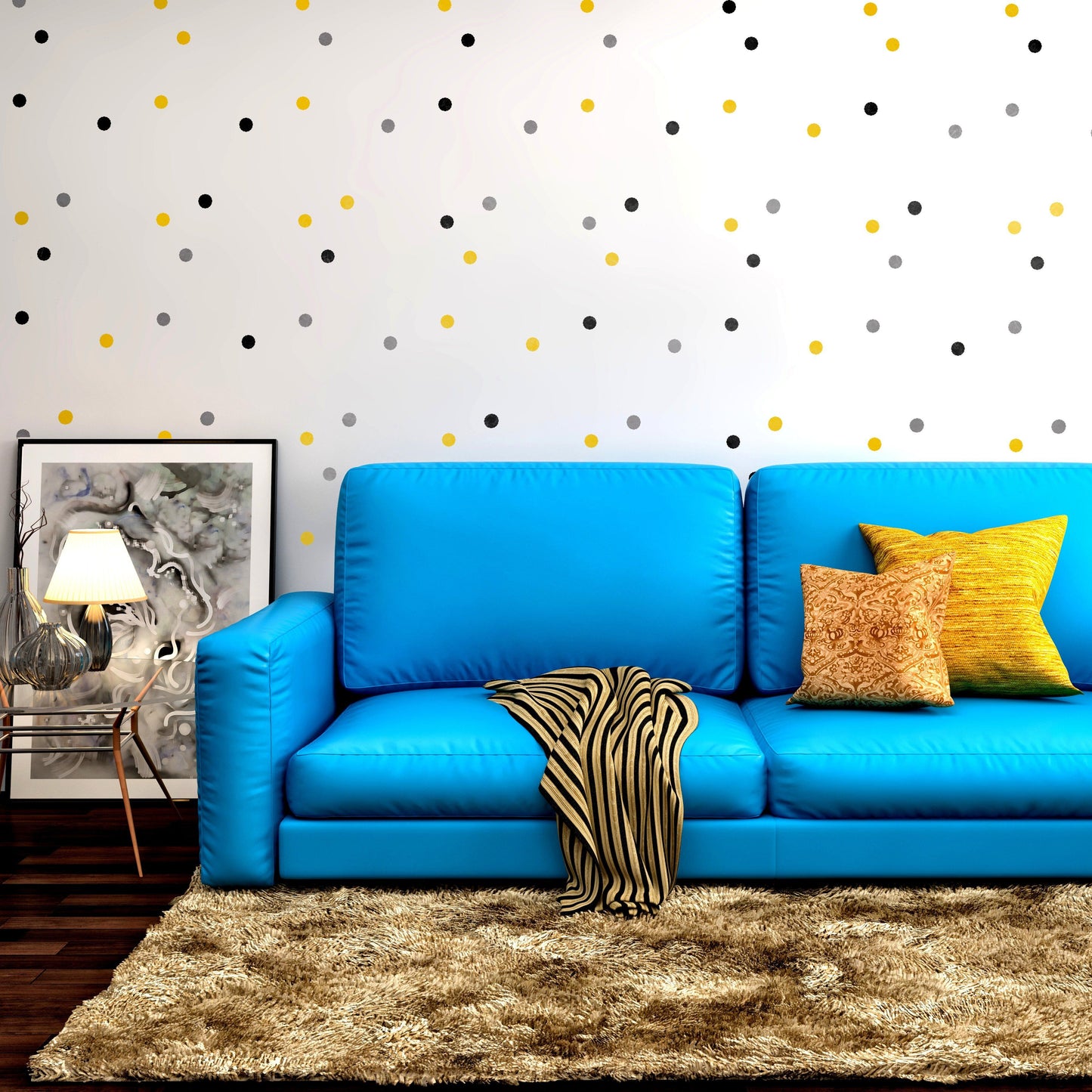 POLKA DOT Wall Cluster Stencil - Dizzy Duck Designs