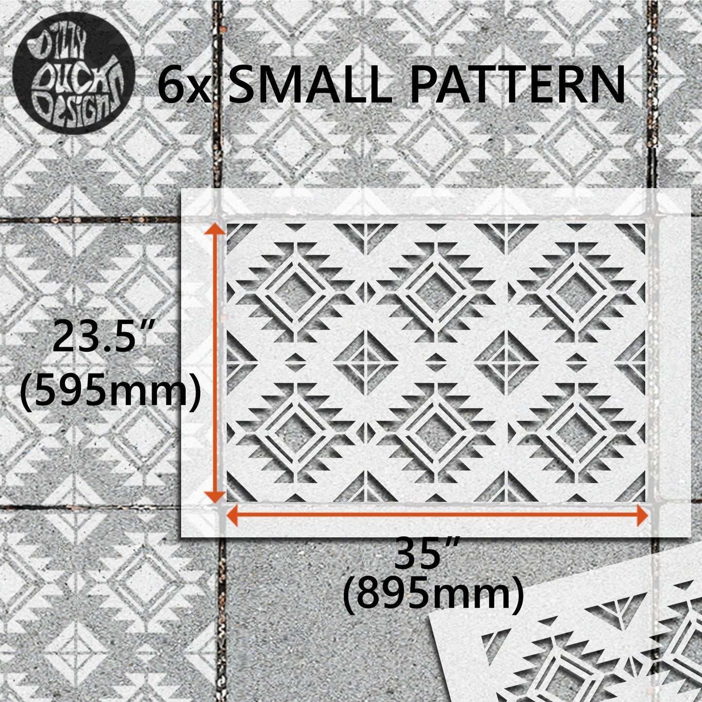 Pachuca Patio Stencil - Rectangle Slabs - Dizzy Duck Designs