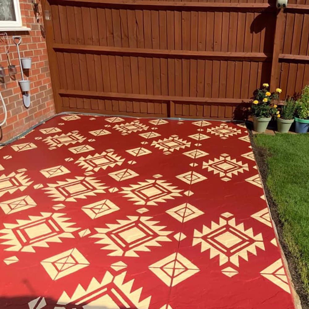 Pachuca Patio Stencil - Square Slabs - Dizzy Duck Designs