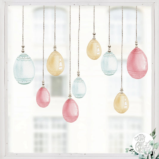 Decal Pastel Easter Egg Window Decal Baubles Set Dizzy Duck Designs