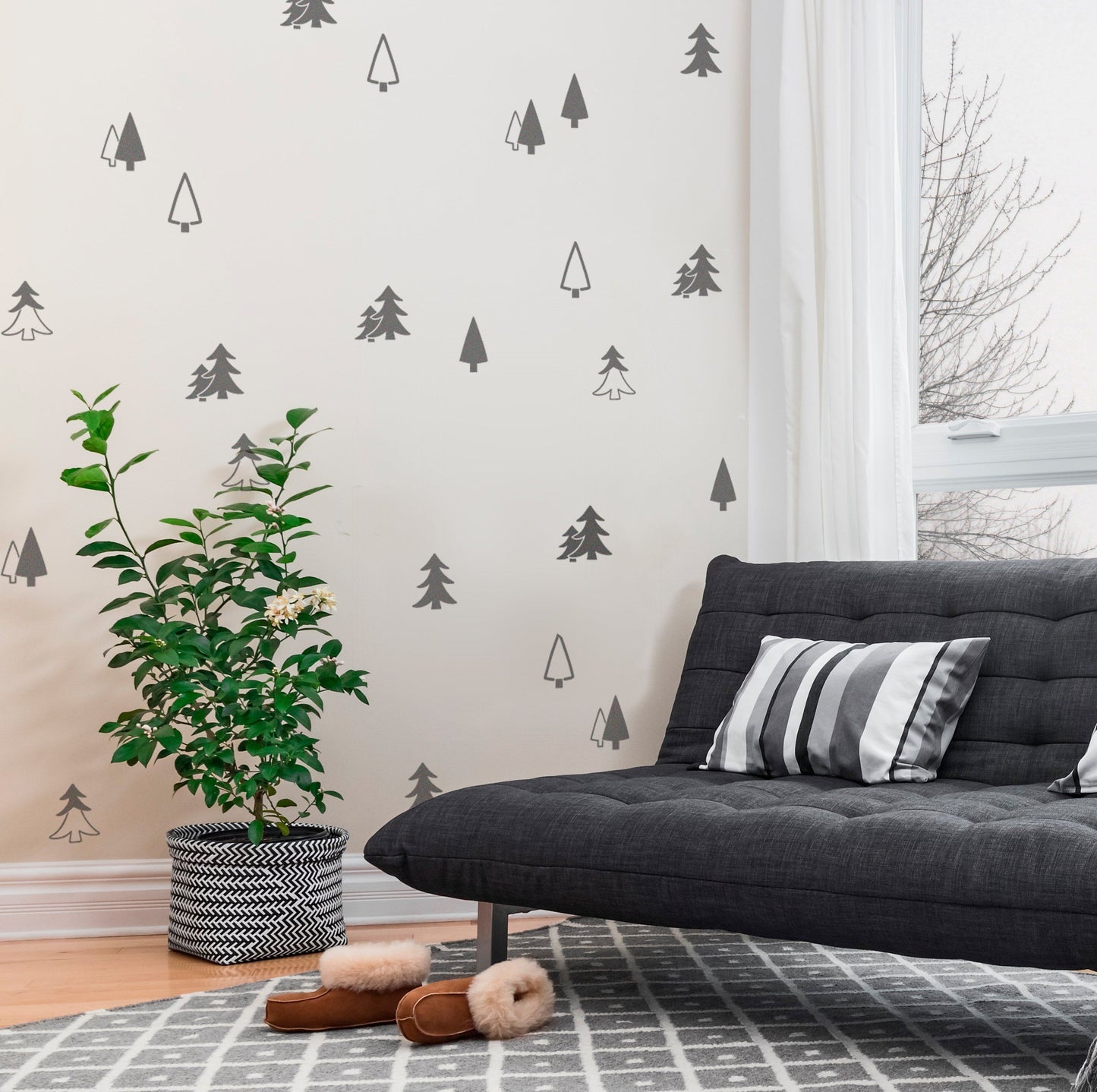 Pine Tree Wall and Furniture Stencil Set - Dizzy Duck Designs