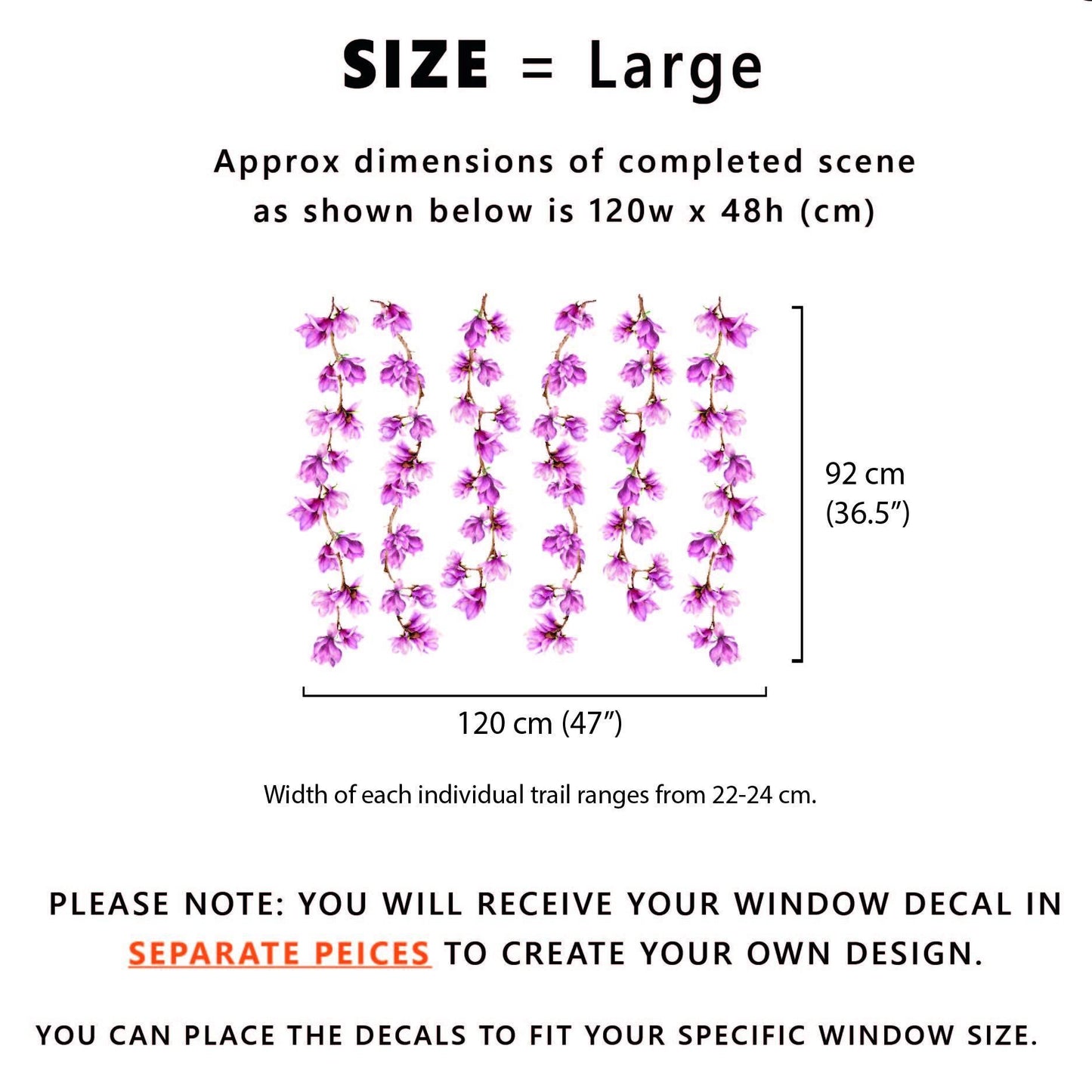 Pink Magnolia Window Decals - Dizzy Duck Designs