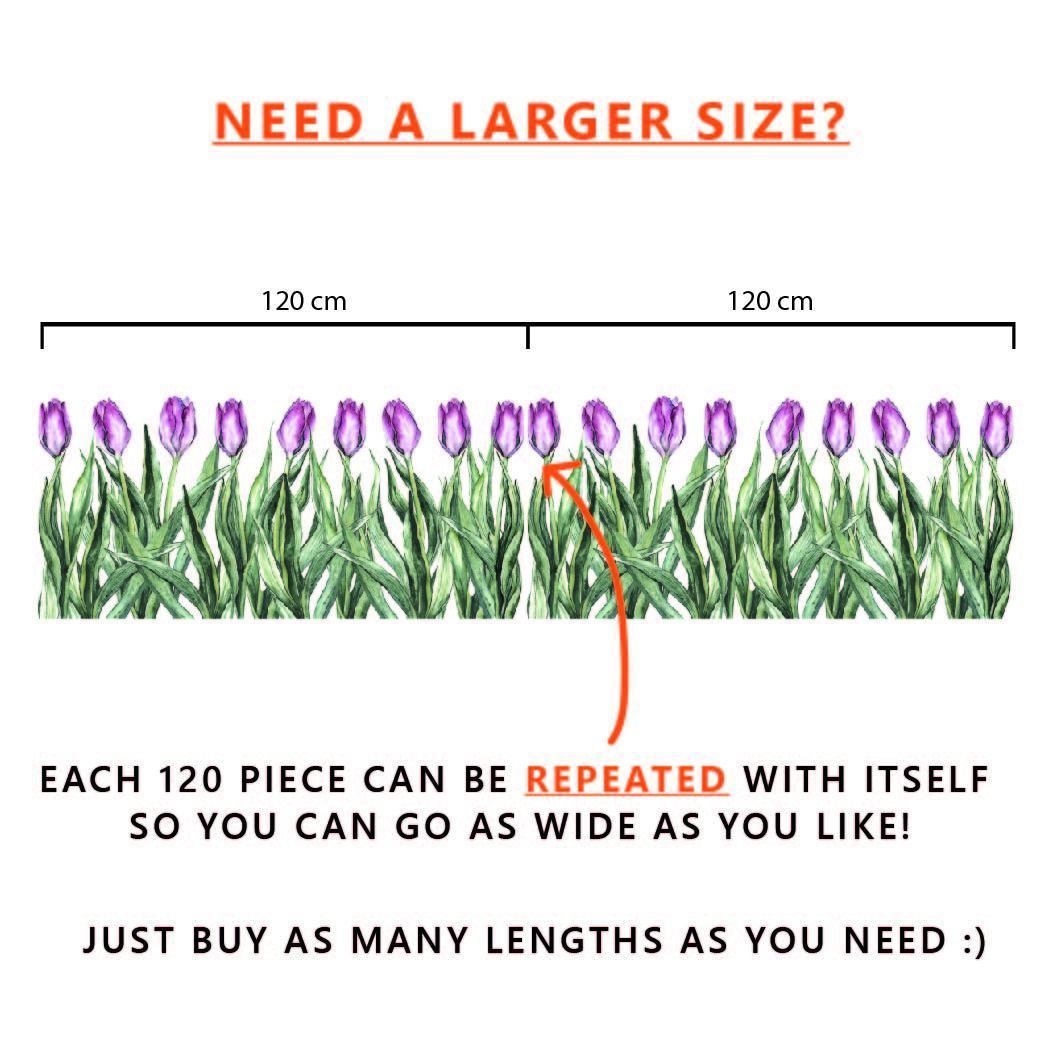 Pink Tulip Border Window Decal - Dizzy Duck Designs