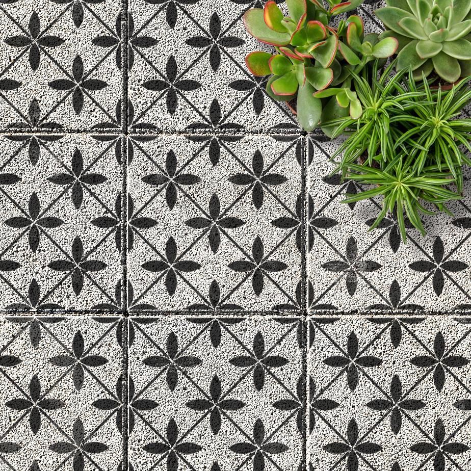 Polensa Patio Stencil - Square Slabs - Dizzy Duck Designs