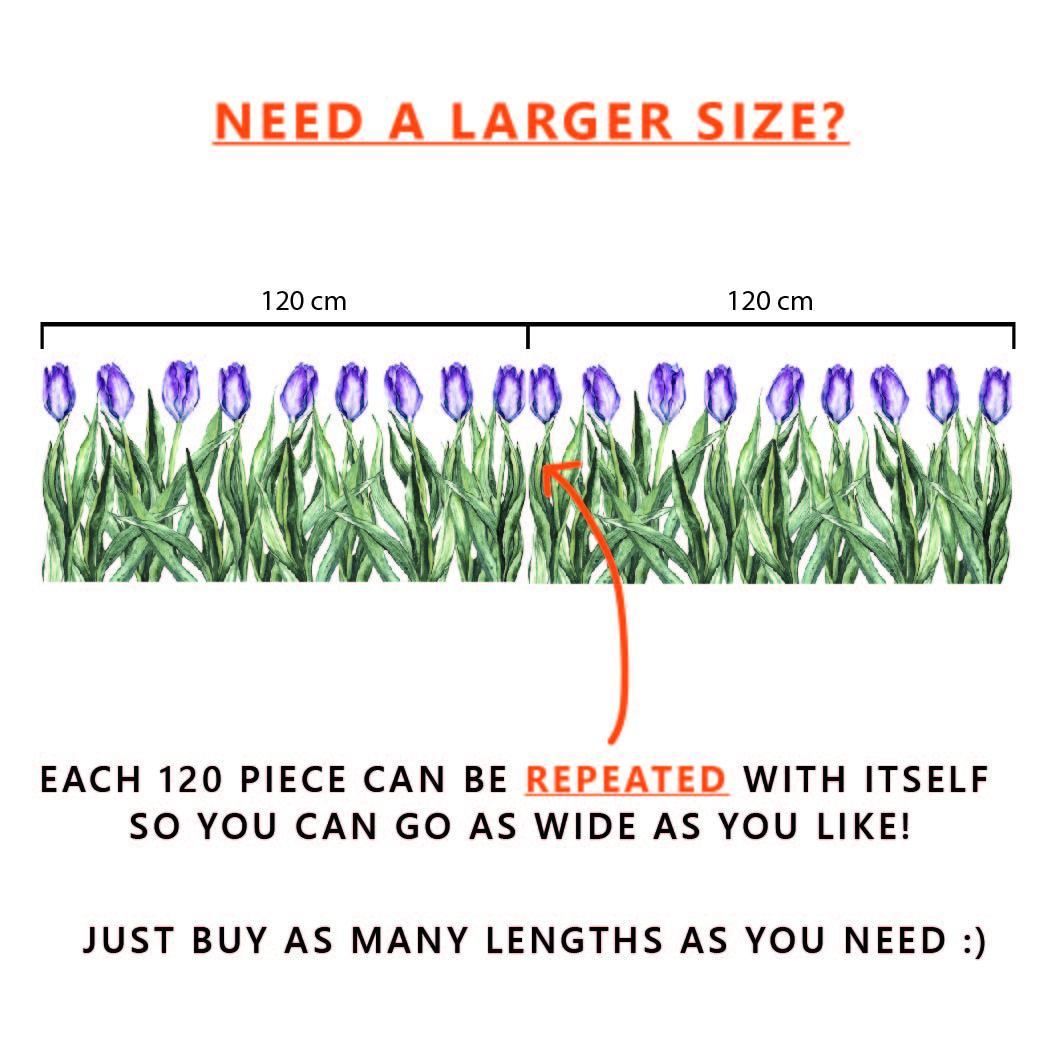 Purple Tulip Border Window Decal - Dizzy Duck Designs