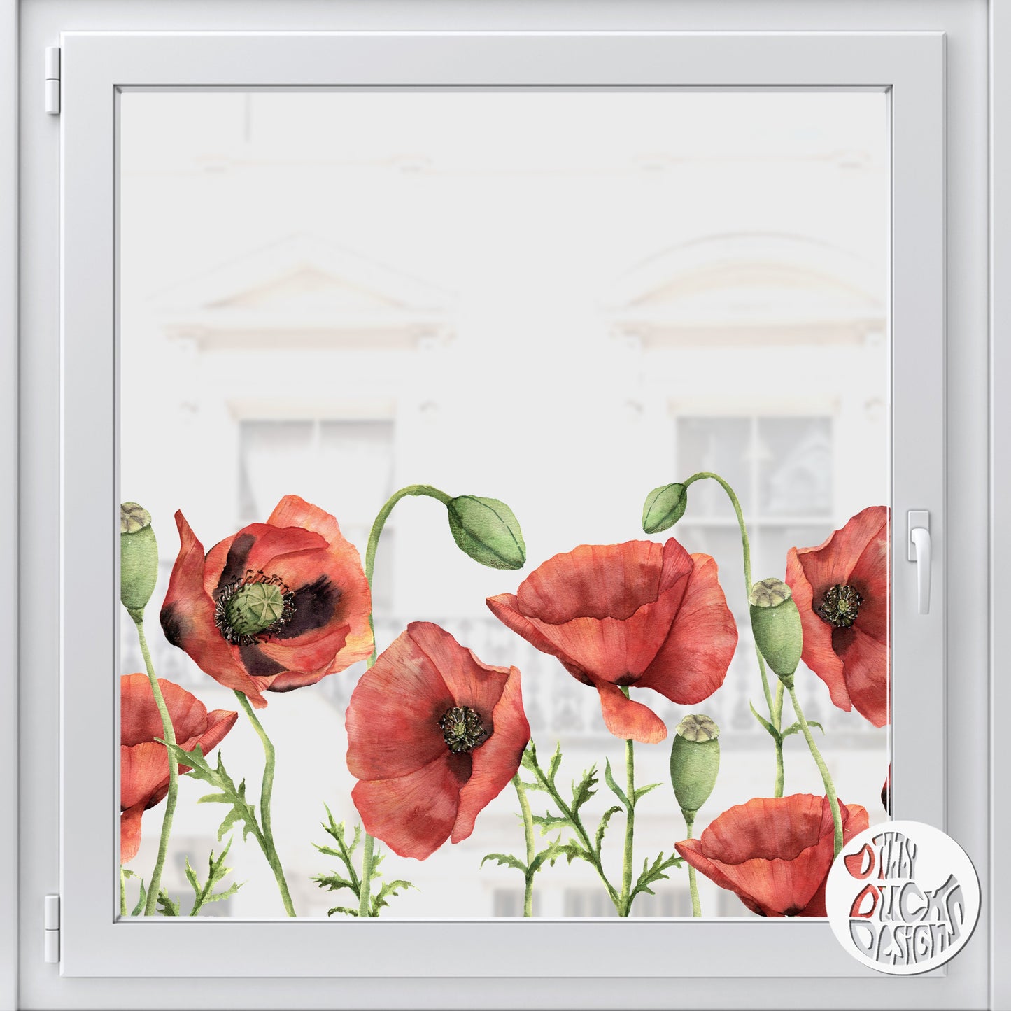 Red Poppy Border - Dizzy Duck Designs