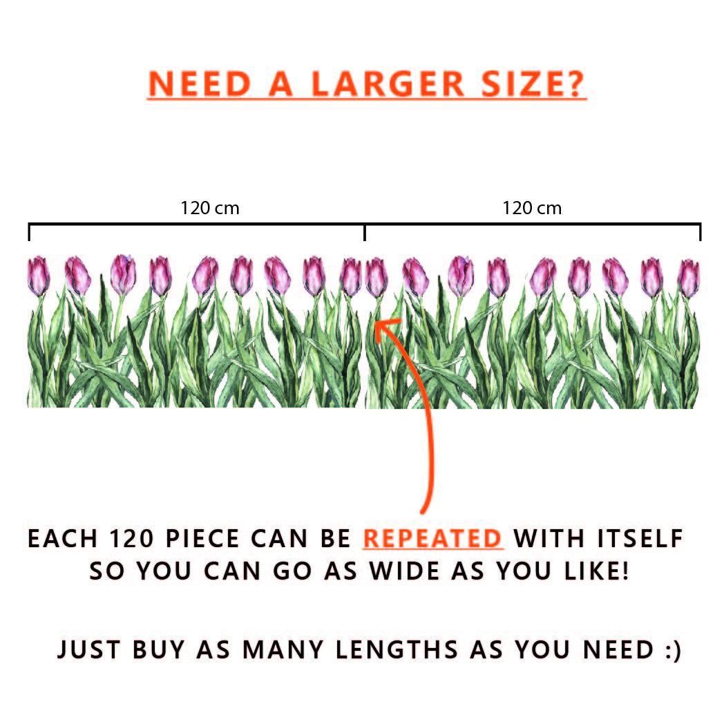 Red Tulip Border Window Decal - Dizzy Duck Designs